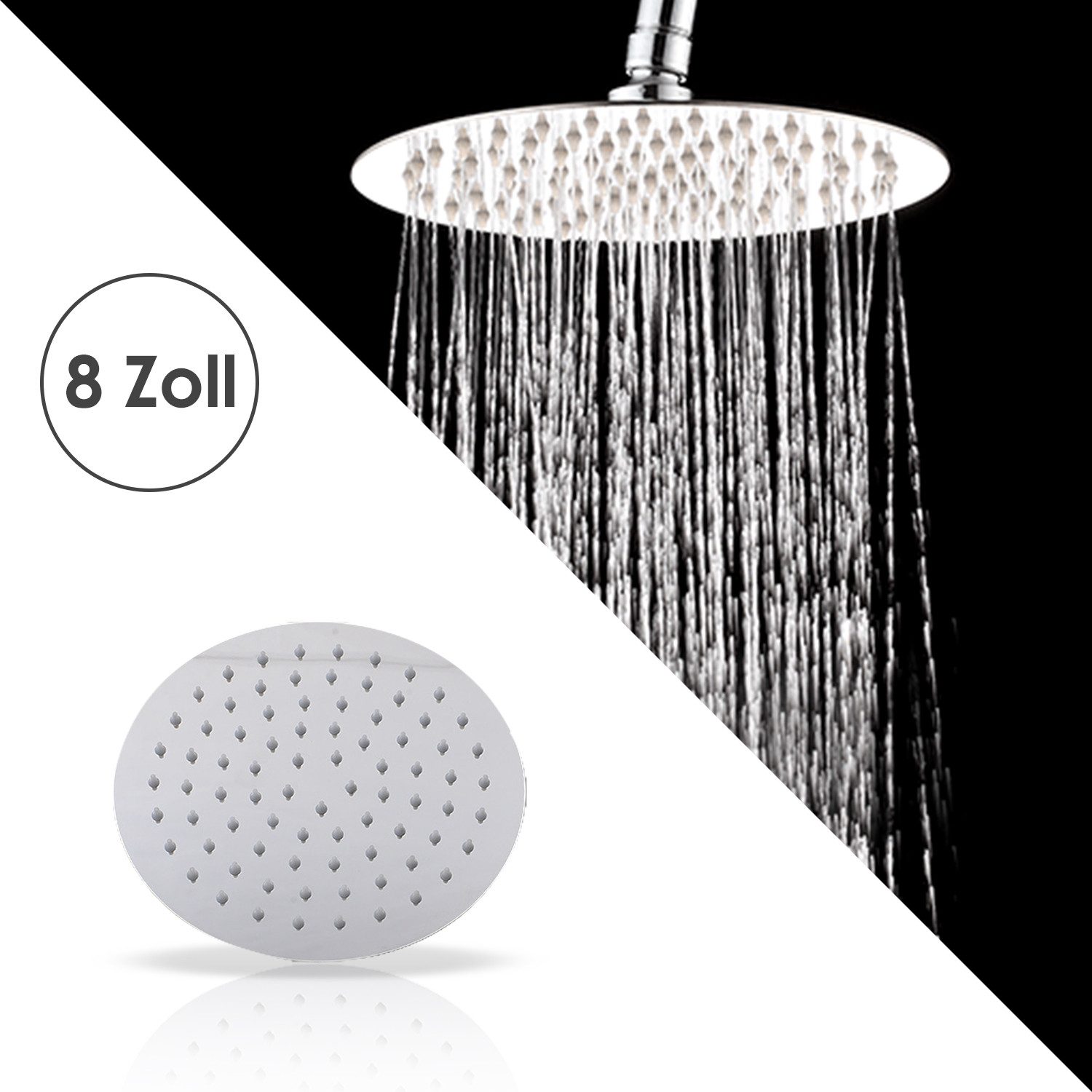 Clanmacy Kopfbrause Edelstahl Kopfbrause Duschkopf Regendusche günstig online kaufen