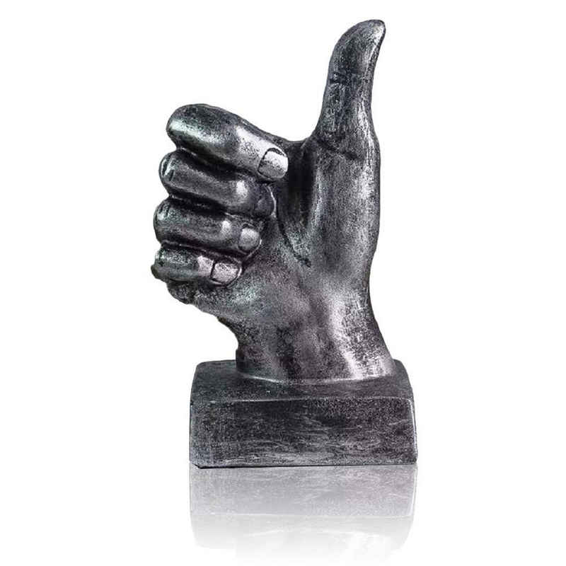 HYTIREBY Skulptur Hand Skulptur Dekor Finger Statue Harz Schreibtisch Dekorationen (1 St), für Zuhause & Büro - Daumen hoch Skulptur