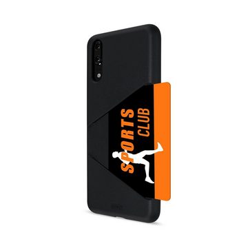 Artwizz Smartphone-Hülle Artwizz TPU Card Case - Artwizz TPU Card Case - Ultra dünne, elastische Schutzhülle mit Kartenfach auf der Rückseite für P20, Schwarz