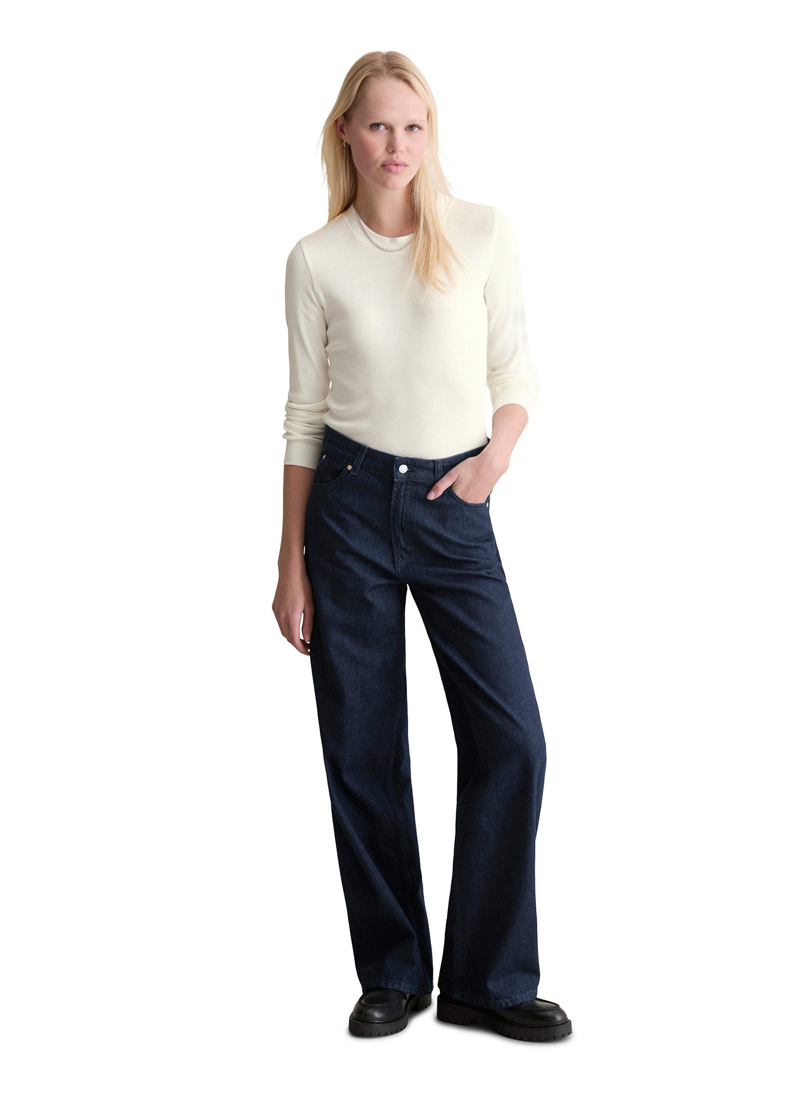Marc O'Polo DENIM Weite Jeans aus Bio-Baumwolle ohne Stretch
