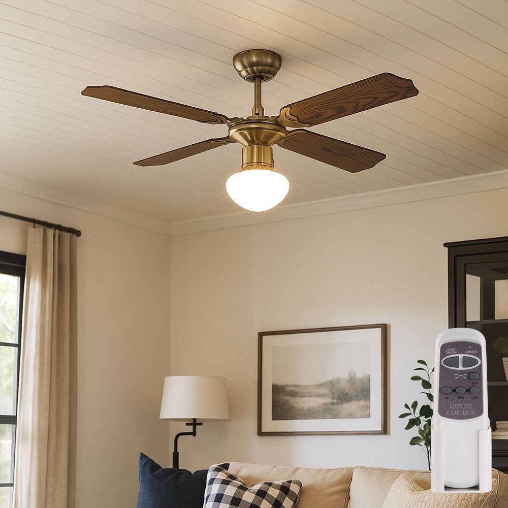 etc-shop Deckenventilator, Deckenventilator Deckenlampe Fernbedienung Sommer Wintermodus E27