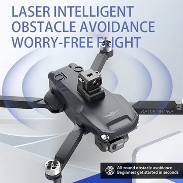 Teeggi KF106 MAX Drohne mit Kamera 360 Grad Laser Hindernis Vermeidung Drohne (1920*1080P, 3-Achsen Gimbal 22 Minuten Flugzeit GPS Folge mir IntelligenteRückkehr)