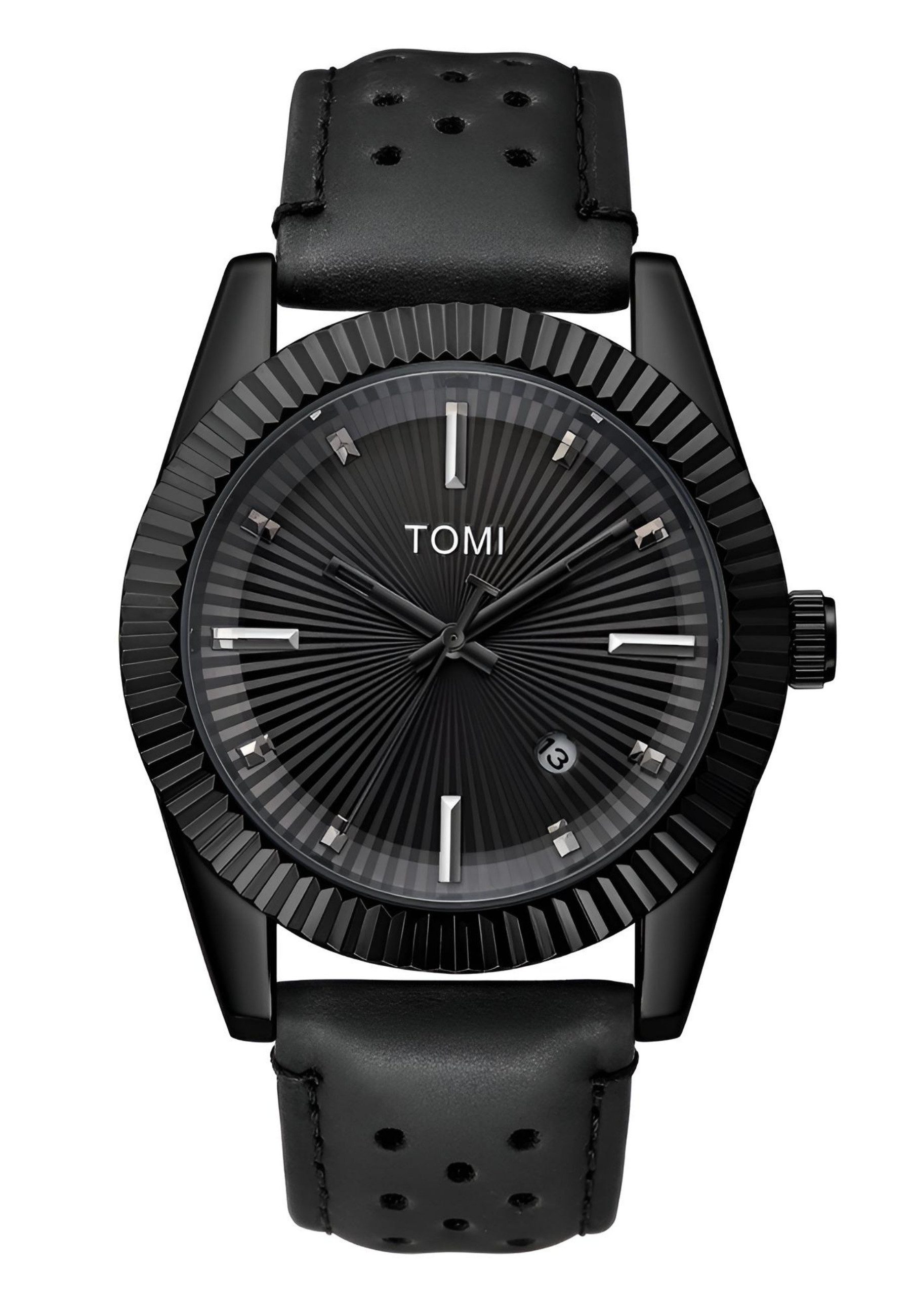 S&T Design Quarzuhr Herren Uhr Leder Armbanduhr Braun Schwarz Elegant Datum günstig online kaufen