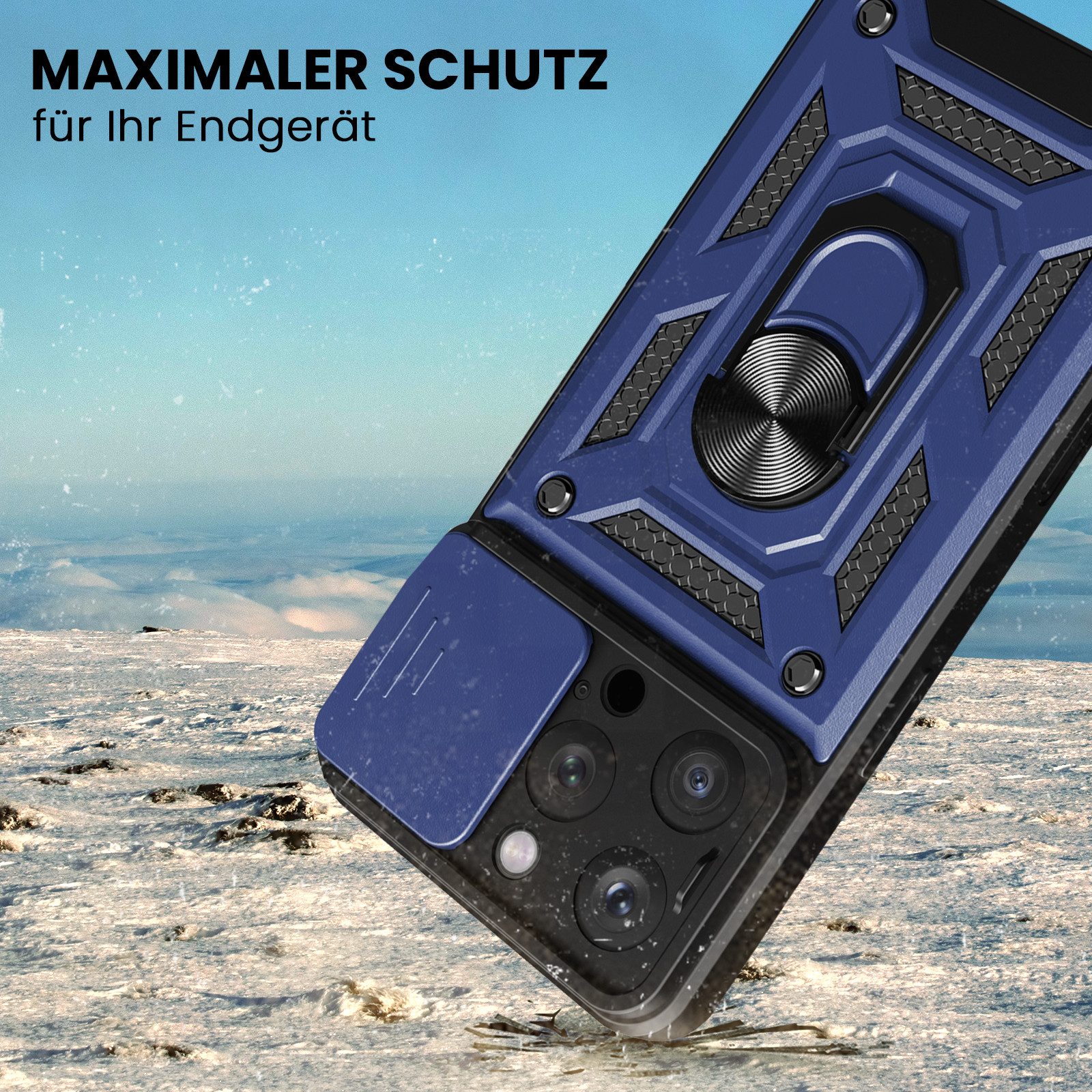 Tec-Expert Handyhülle Outdoor Cover Hülle für Apple iPhone 14 Pro 6.1 Zoll, 6.1", Premium Hülle mit Kameraschutz aus verstärktem Polycarbonat