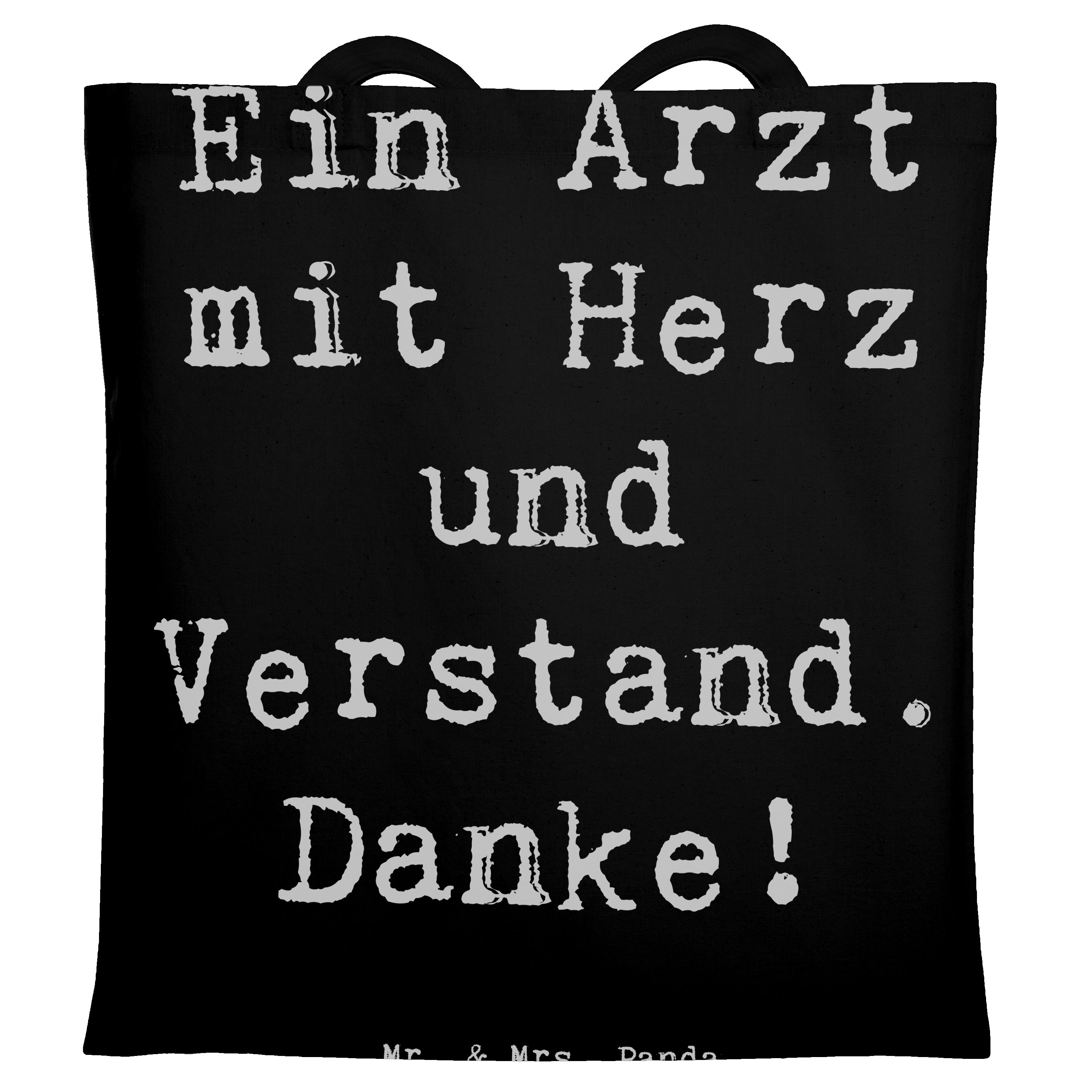Tragetasche Arzt mit Herz - Schwarz - Geschenk, Mitgefühl Arzt, handgefertigt, da