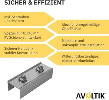avoltik Wechselrichter PV Solarmodul Montageschiene C-Profilverbinder solar Schienenverbinder, Profilverbinder mit Schrauben
