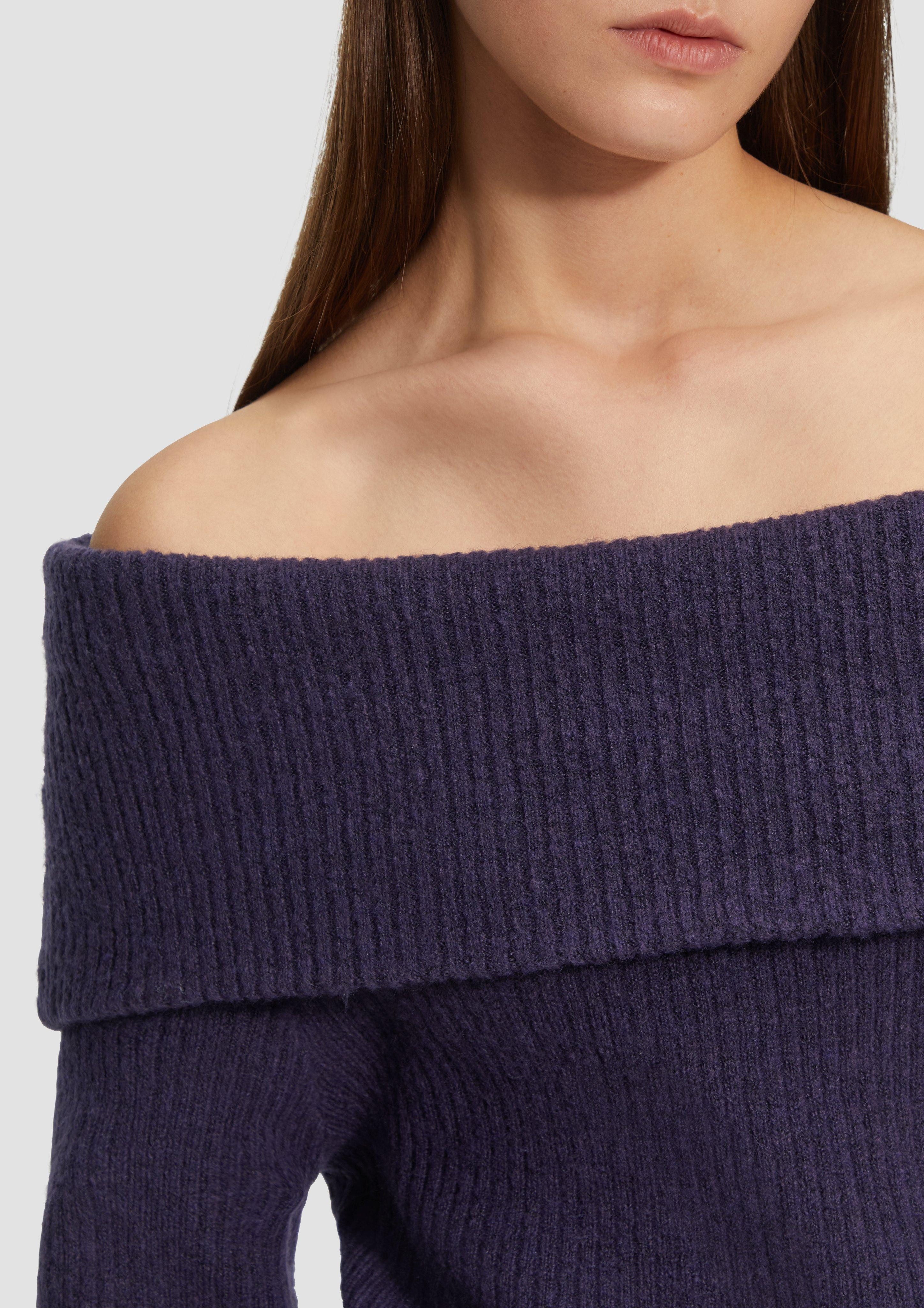 QS Strickpullover Rippstrickpullover mit Offshoulder-Ausschnitt günstig online kaufen