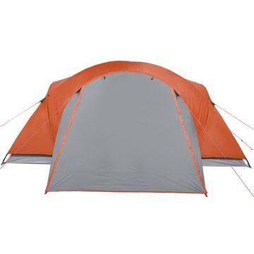 vidaXL Vorzelt Campingzelt 8 Personen Grau Orange 360x430x195 cm 190T Taft