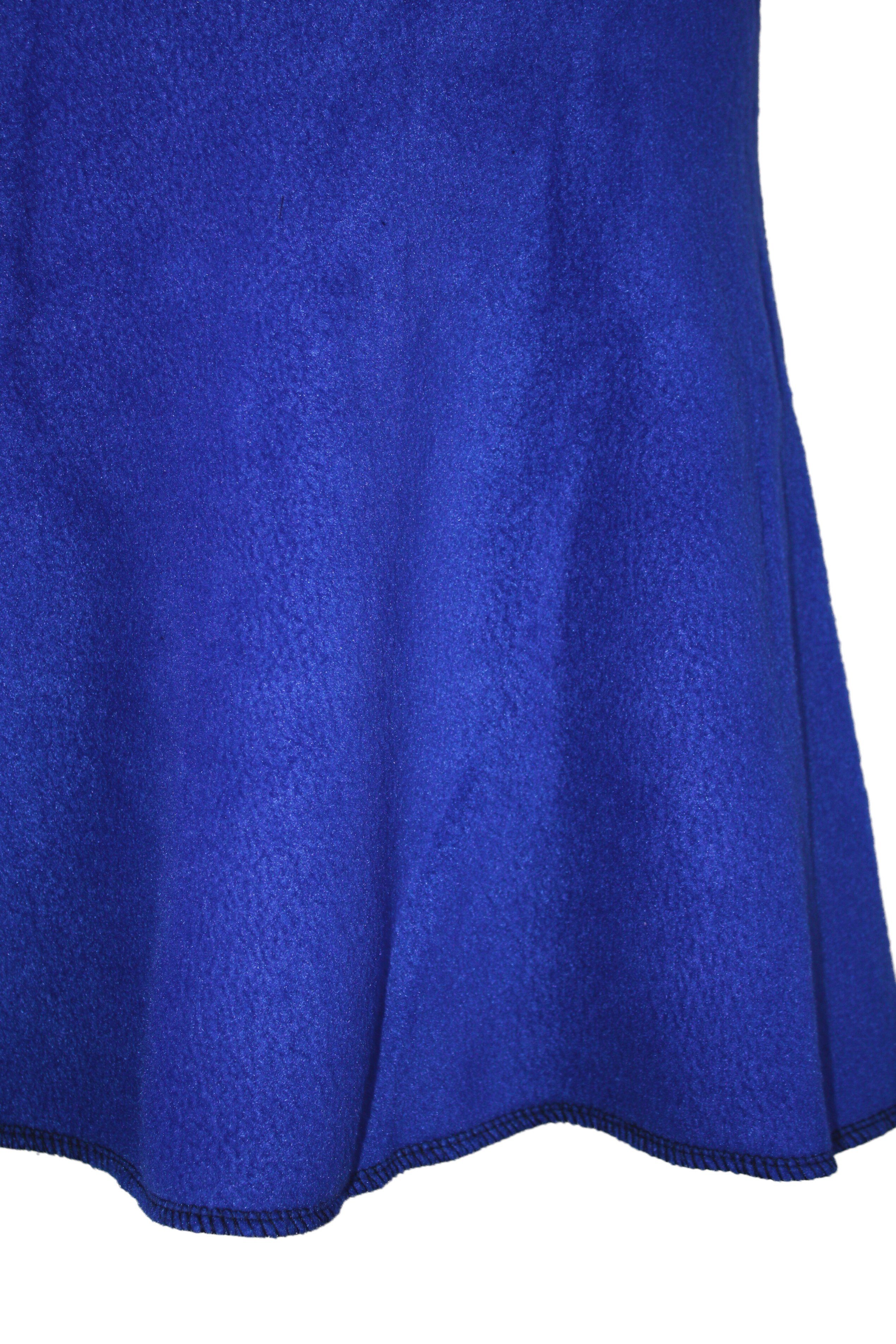 Fleece A-Linien-Rock elastischer Bund design Royalblau 57cm Blau dunkle Bund