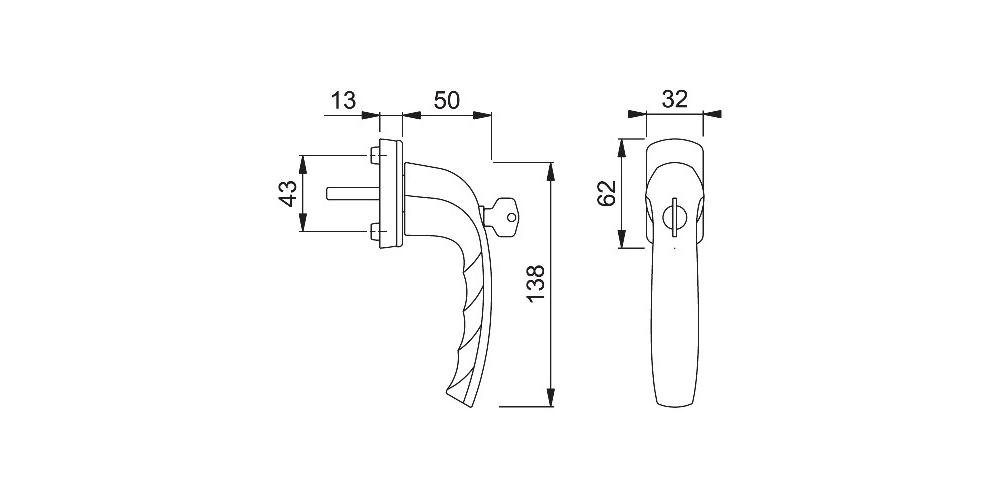 / 35 York HOPPE F8707 mm dunkelbraun New 0810SVS/U10 Fenstergriff Fensterbeschlag Aluminium abschließbar