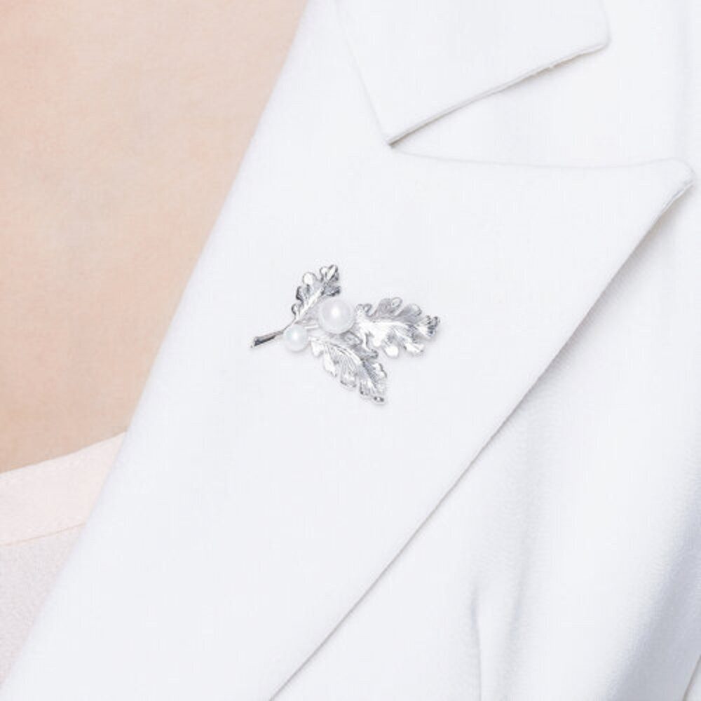 Secretforyou Anstecknadel Brosche Anstecknadel 925 Silber Perle Echtschmuck, 925 Sterling Silber