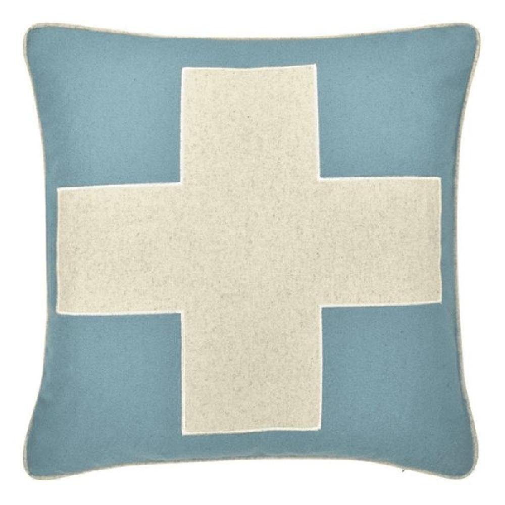 PAD Dekoobjekt (50x50cm) Blau Aqua Kissenhülle Cross