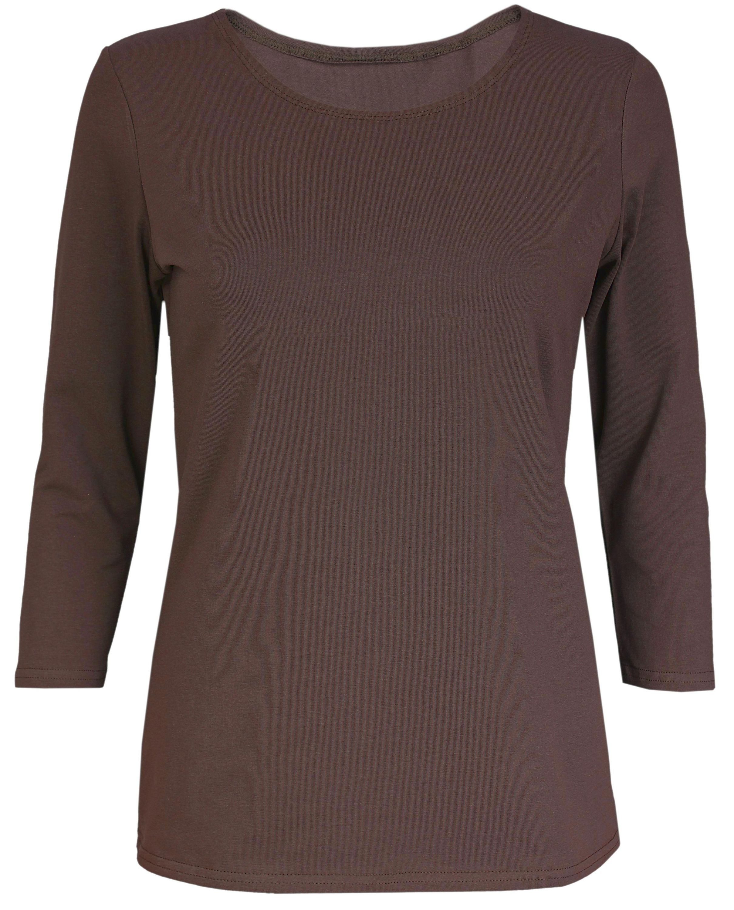 Alkato Longshirt Alkato Damen Shirt 3/4 Arm mit Rundhals