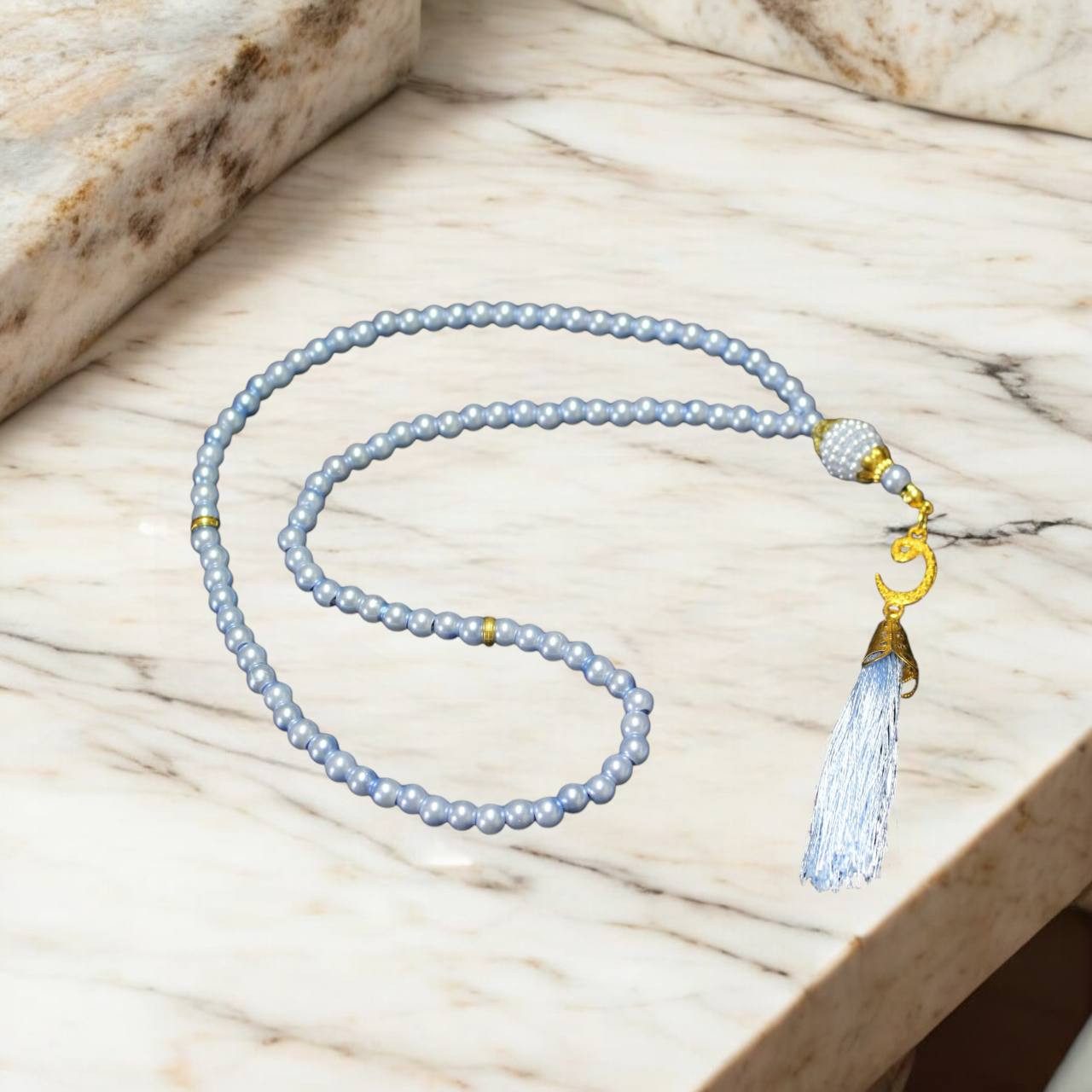 Aymasal Perlenkette 99 tlg. Gebetskette Tesbih Tasbih 99 Perlen Kettenanhän günstig online kaufen