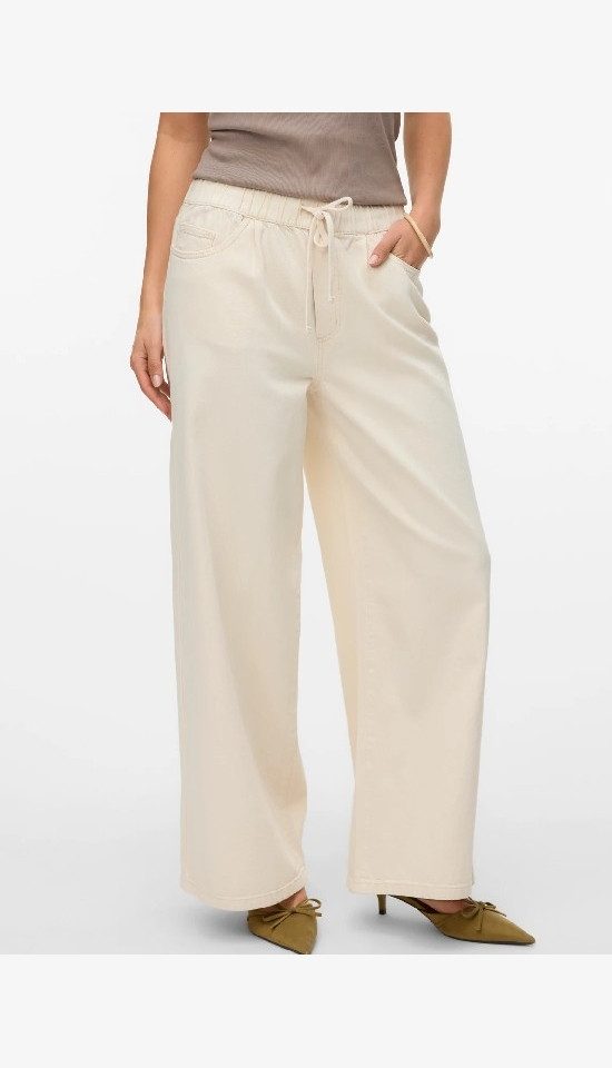 Vero Moda Culotte VMVALERIA MR STRING STRAIGHT ECRU J