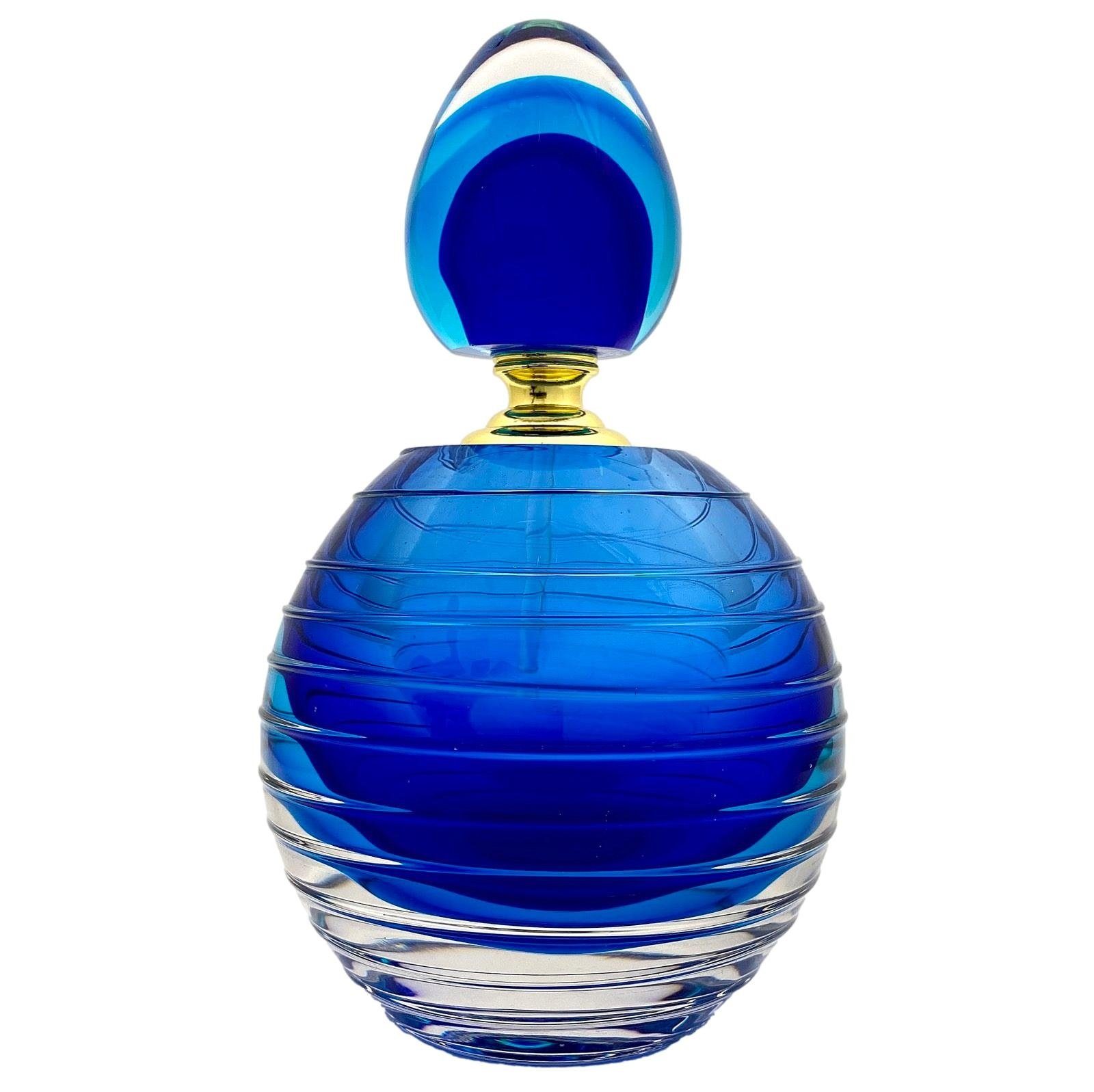 Dekofigur Parfum Flakon Murano-Antik-Stil Glasstab Geschliffener Glas Parfumflak Aubaho