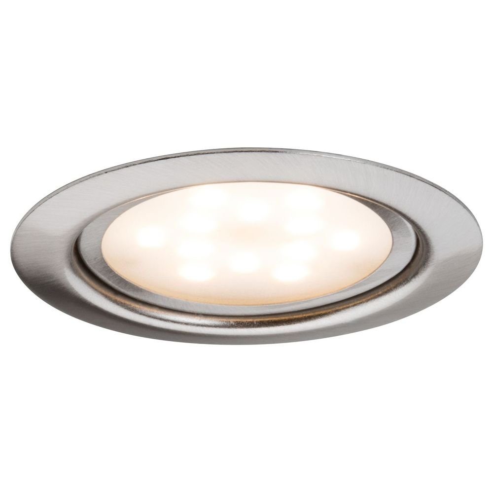 Paulmann LED Leuchtmittel fest 3er in Angabe, 3x Ja, enthalten: verbaut, LED Einbauleuchte LED, keine 4,5W, Einbauleuchte Einbauleuchte Möbel warmweiss, Set Eisen-gebürstet Einbaustrahler