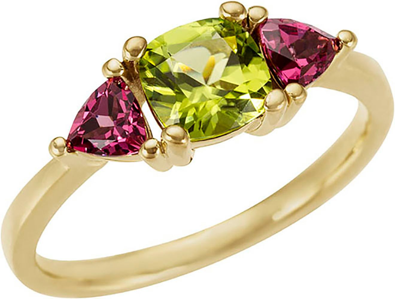 Firetti Fingerring Schmuck Geschenk Gold 333 Damenring Goldring Edelstein, mit Peridot, Rhodolith