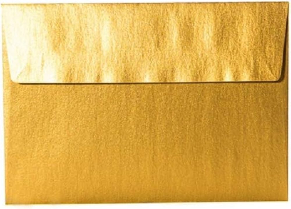 Briefumschläge24Plus Briefumschlag 25 St. C6 (114 x 162 mm) Briefumschläge Haftklebend Metallic Gold, C6 114 x 162 mm Recyceltes Material