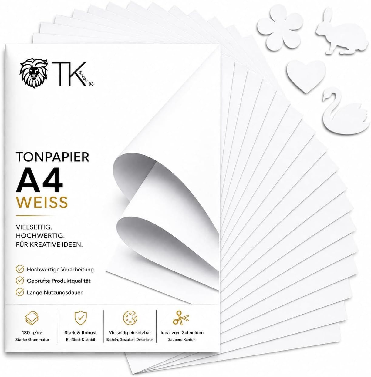 TK Gruppe Bastelkartonpapier 100x Blatt Tonpapier DIN A4 220 g/m² – Bastelpapier & Tonkarton