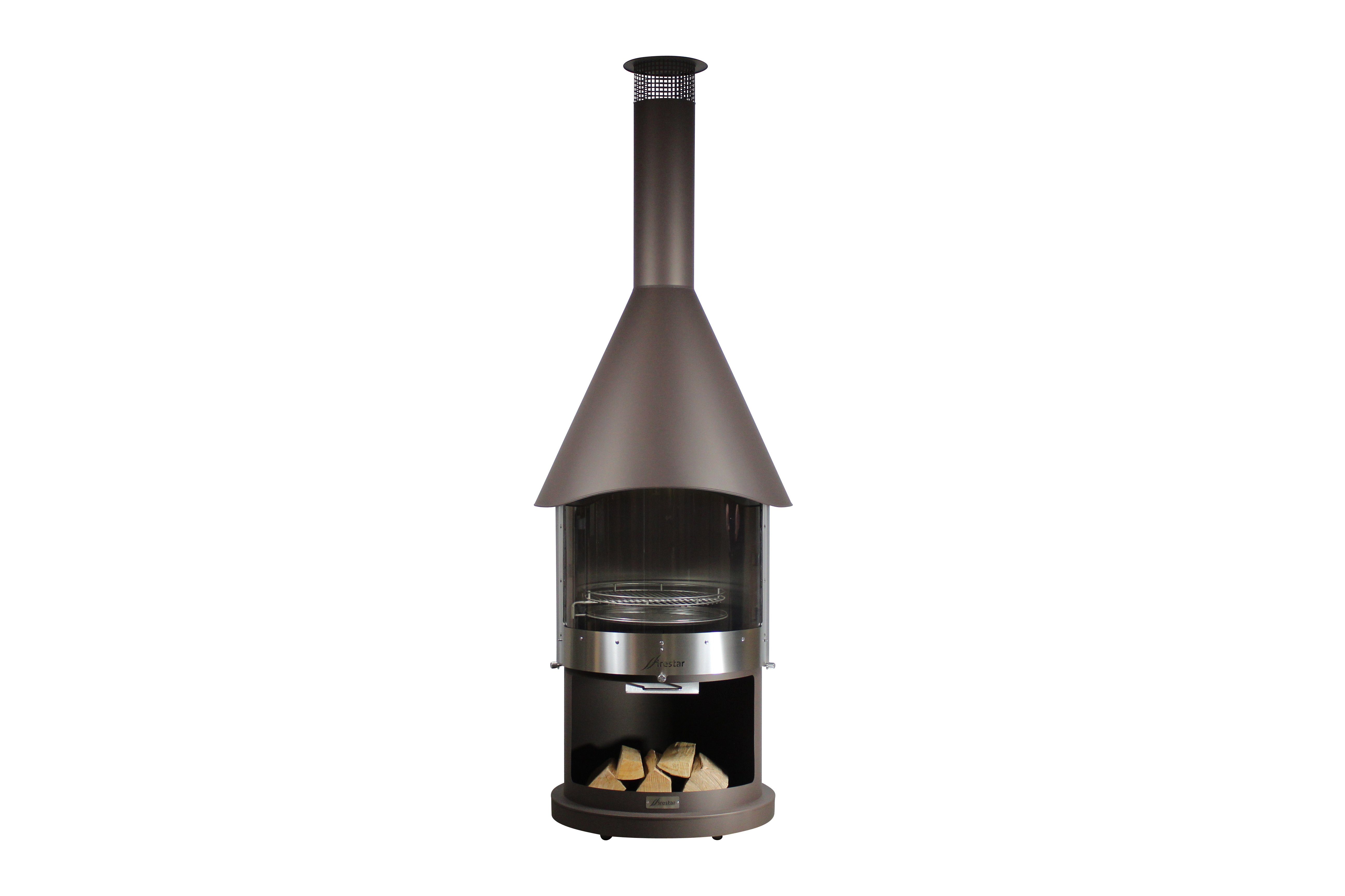 Firestar Gartenkamine Grillkamin Firestar DN 800 Swing Glas, Inkl. Grillrost und Fettschutzpfanne, Qualität direkt vom Hersteller, Made in Germany