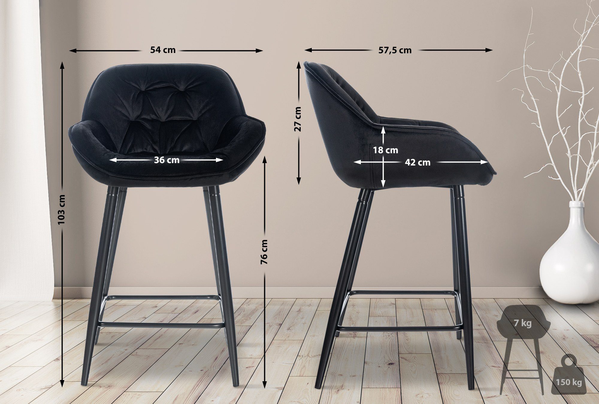 CLP Barhocker Gibson, Sitzhöhe 76 cm günstig online kaufen