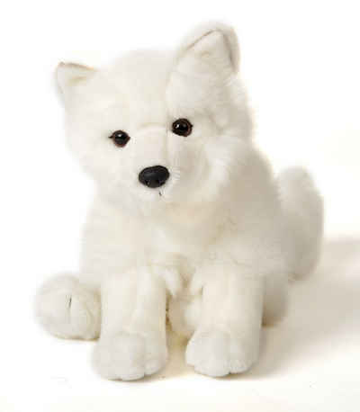 Uni-Toys Kuscheltier Polarfuchs - 23 cm (Höhe) - Plüsch-Fuchs, Schneefuchs - Plüschtier, zu 100 % recyceltes Füllmaterial