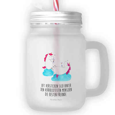 Mr. & Mrs. Panda Cocktailglas Einhorn Sekt - Transparent - Geschenk, Einhörner, Sommerparty Einrich, Premium Glas, Inkl. Mehrwegstrohhalm