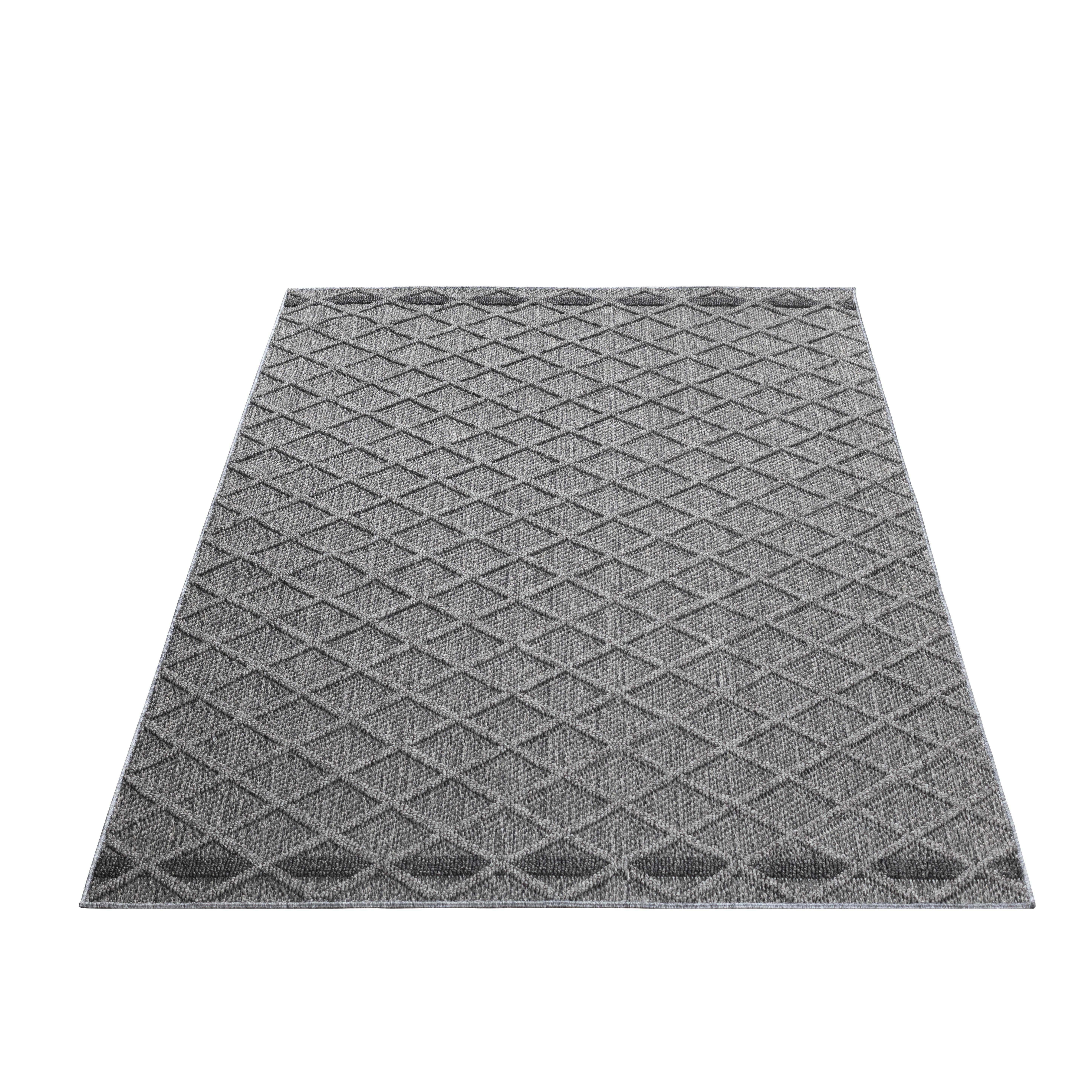 Ayyildiz und Outdoor In- / geeignet GREY rechteckig, Teppiche, Höhe: mm, 8 Outdoorteppich PATARA Strapazierfähig Pflegeleicht 4953, /