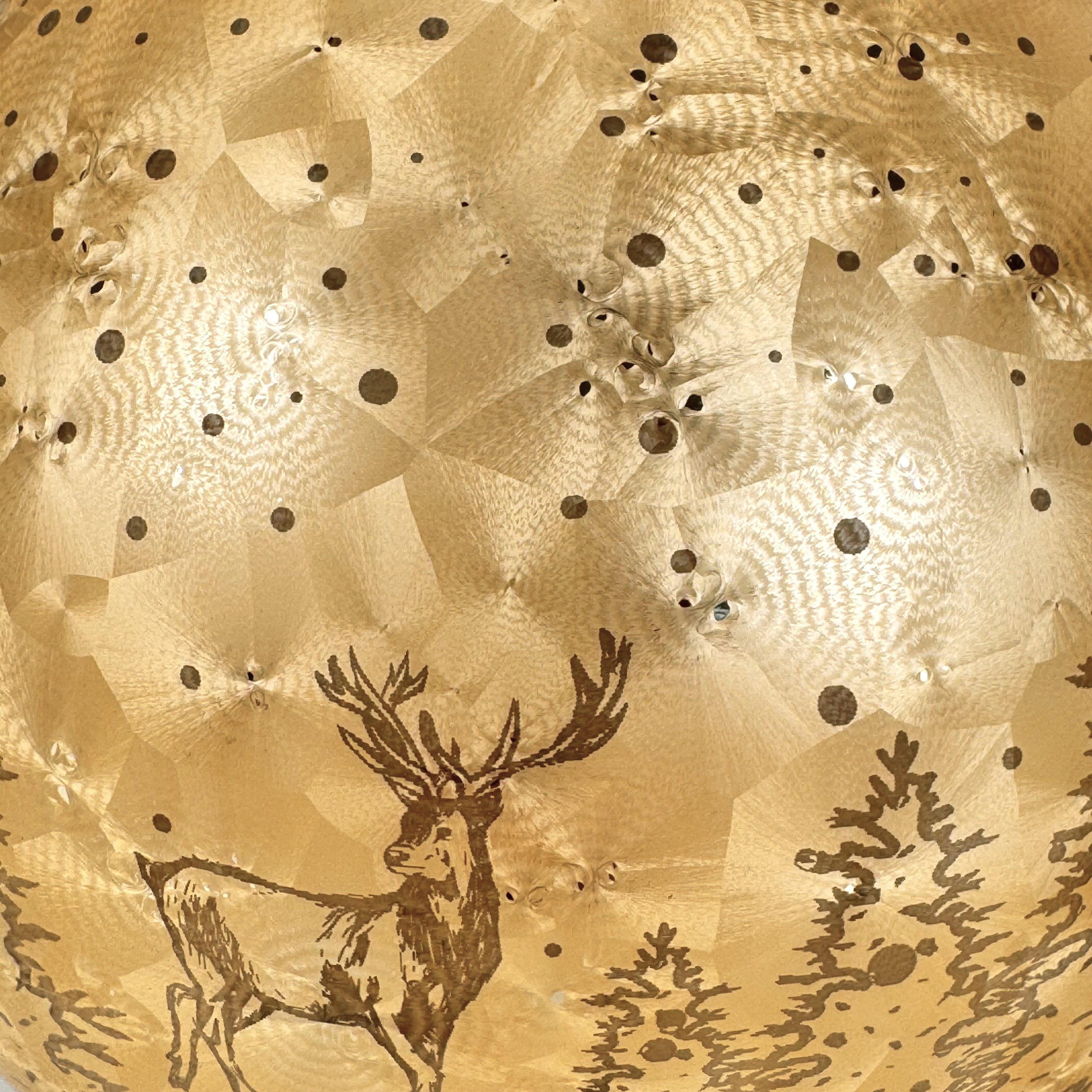 Online-Fuchs LED Dekolicht 2 Glastropfen im Frosty-Stil mit Timer - Stimmungslicht Winterwald, Lichterkette im Dauerleuchten oder seichten Funkeleffekt, warmweiß, Dekoration für Herbst, Winter und Weihnachten