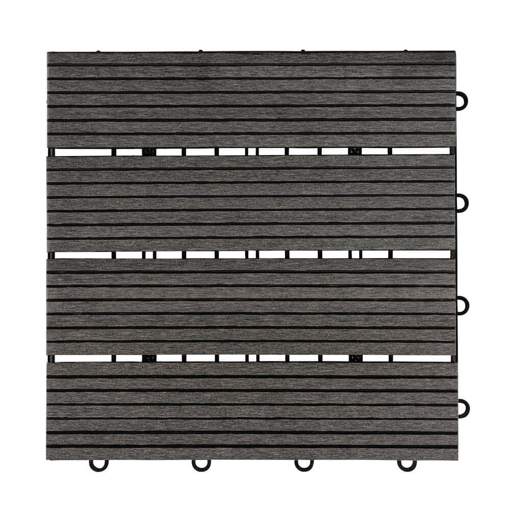 HOME DELUXE Terrassendielen WPC Klickfliesen BAVARO - Farb- und Flächenauswahl (Holzoptik), 1 m², Fliesen á 30 x 30 cm, Terrassenfliesen, Balkonfliesen