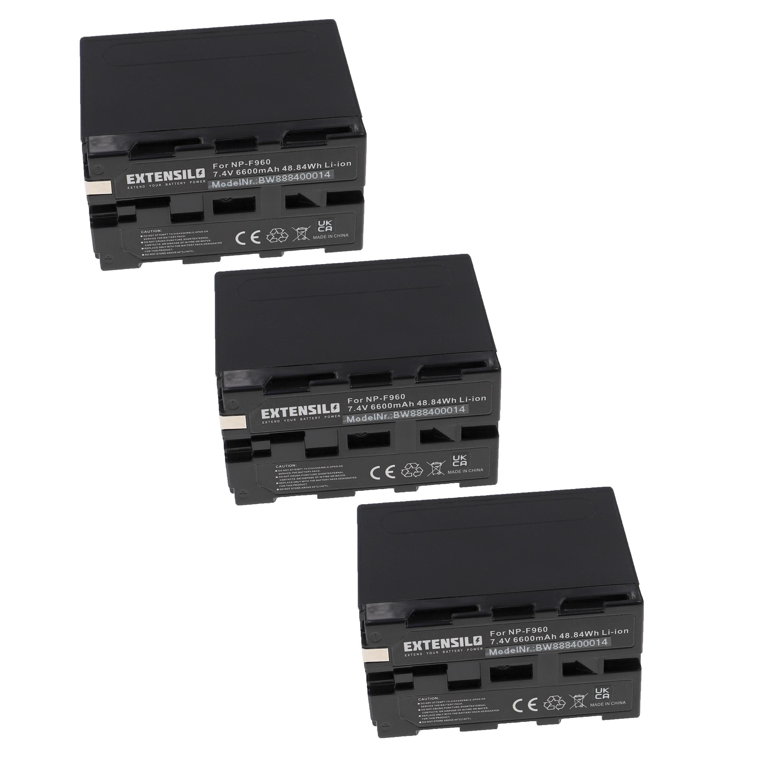 6600 passend mAh DSC-CD100, Extensilo DSC-CD250, für DSR-200, Serie, Sony Kamera-Akku DCR-VX9