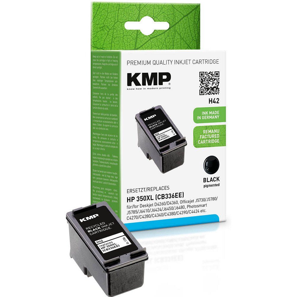 KMP 1 Tinte H42 HP Tintenpatrone schwarz (1-tlg) ERSETZT 350XL - black