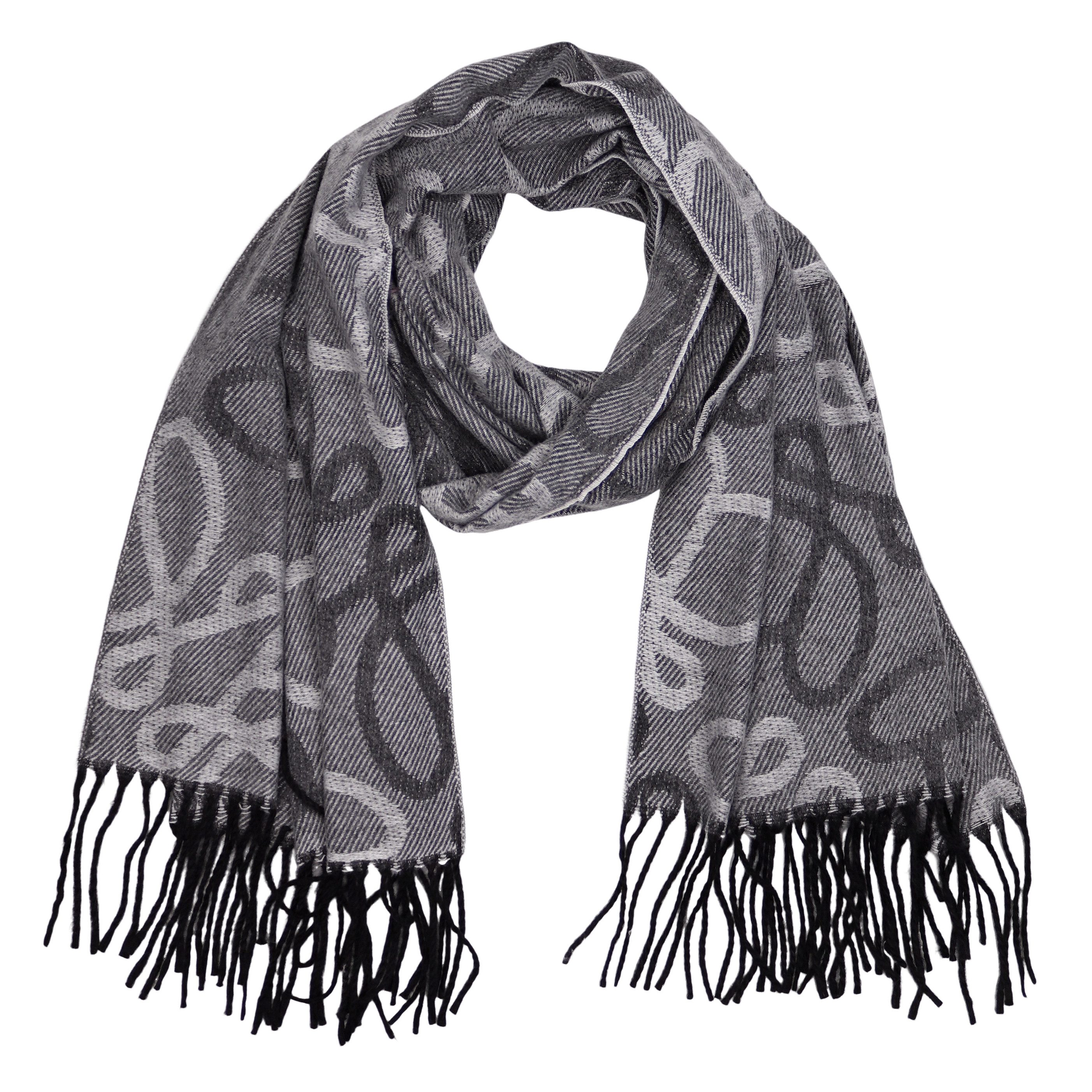 MIRROSI Modeschal weicher und warmer Schal Unendlich mit Fransen, 70x180cm, (angesagtes Muster; ca. 250 Gramm; Neue Kollektion Herbst/Winter 2025), Damen Halstuch ideal für Herbst und Winter