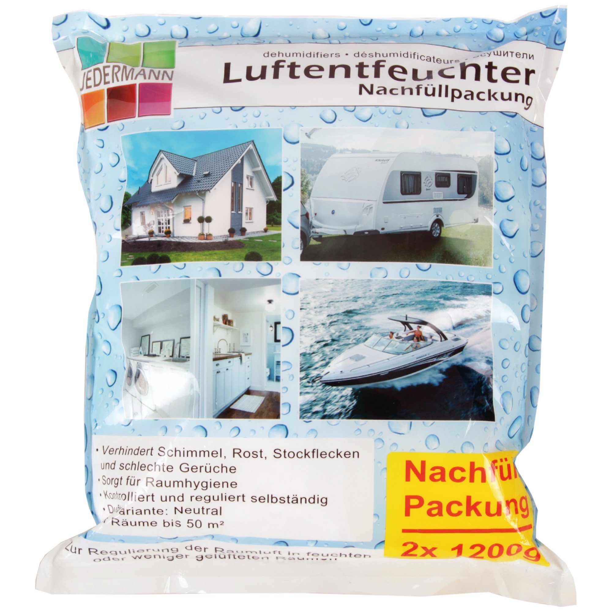Bestlivings Granulat-Luftentfeuchter Nachfüllpackungen 2x 1200g, für 50 m³ günstig online kaufen