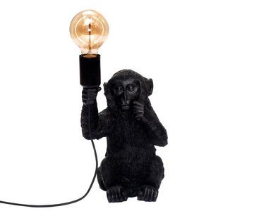 Brillibrum Schreibtischlampe Affenlampe Tischlampe Affe Schwarz Tischleuchte Monkey Lampe sitzender Äffchen Figur Fassung E27 max 40 Watt