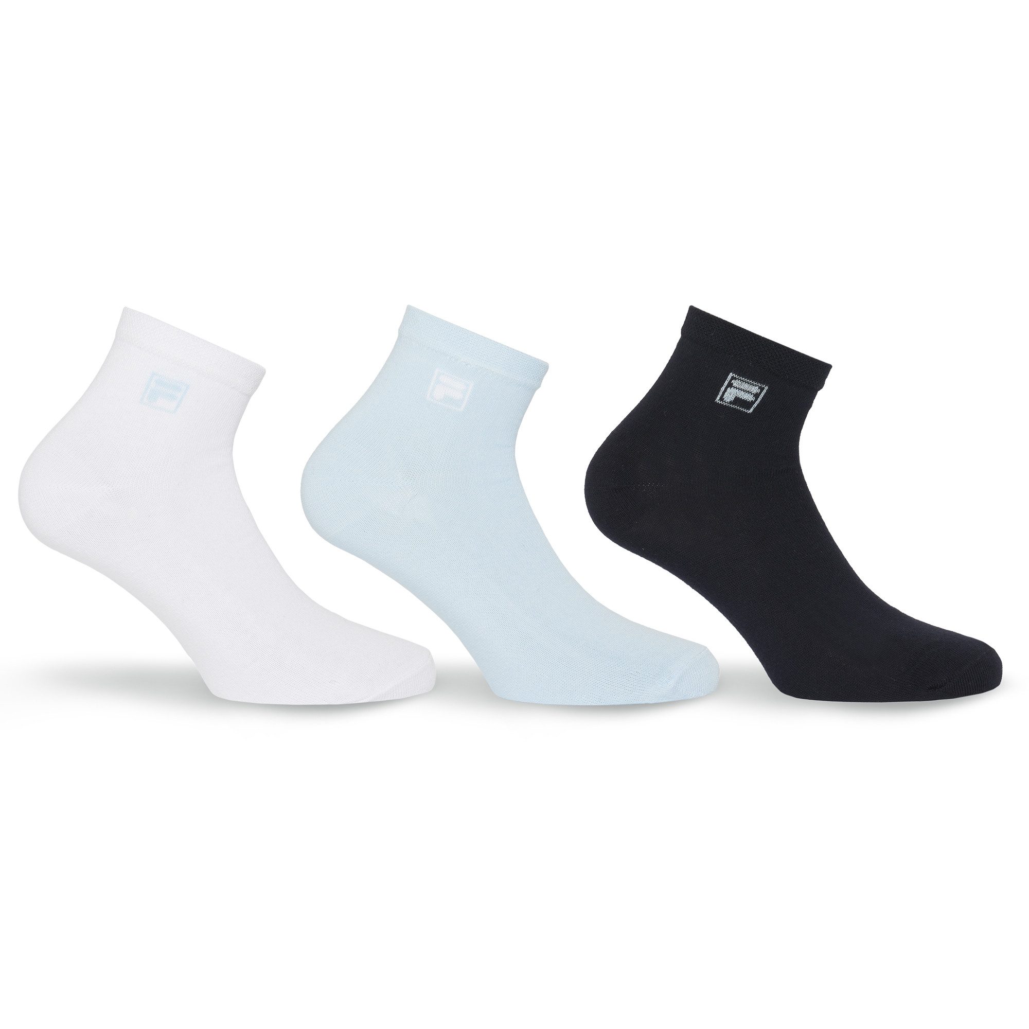Fila Kurzsocken UNISEX QUARTER PLAIN SOCKS (3-Paar) mit eingestrickem Logo