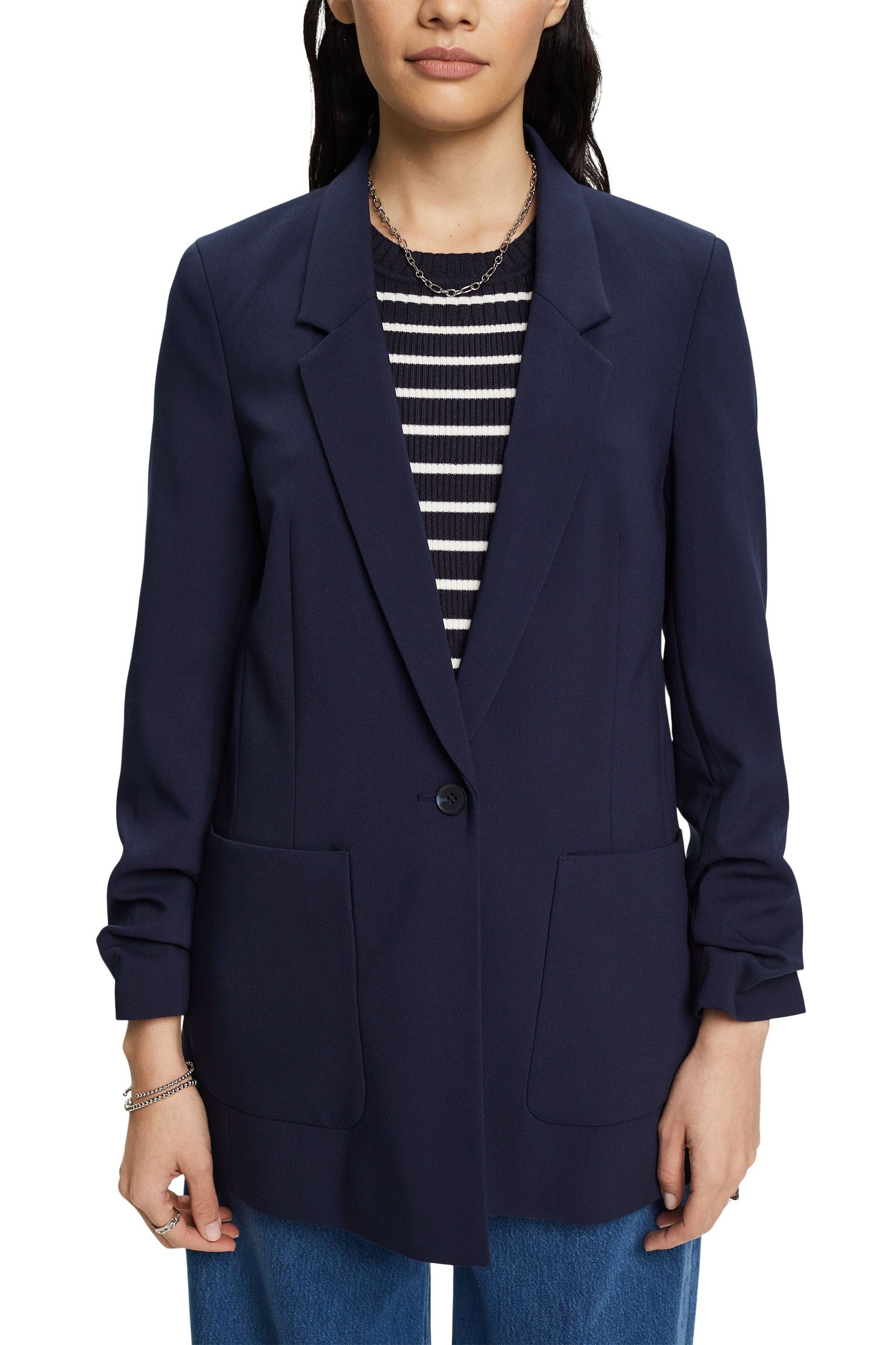 Esprit Jackenblazer Blazer mit gerafften Ärmeln