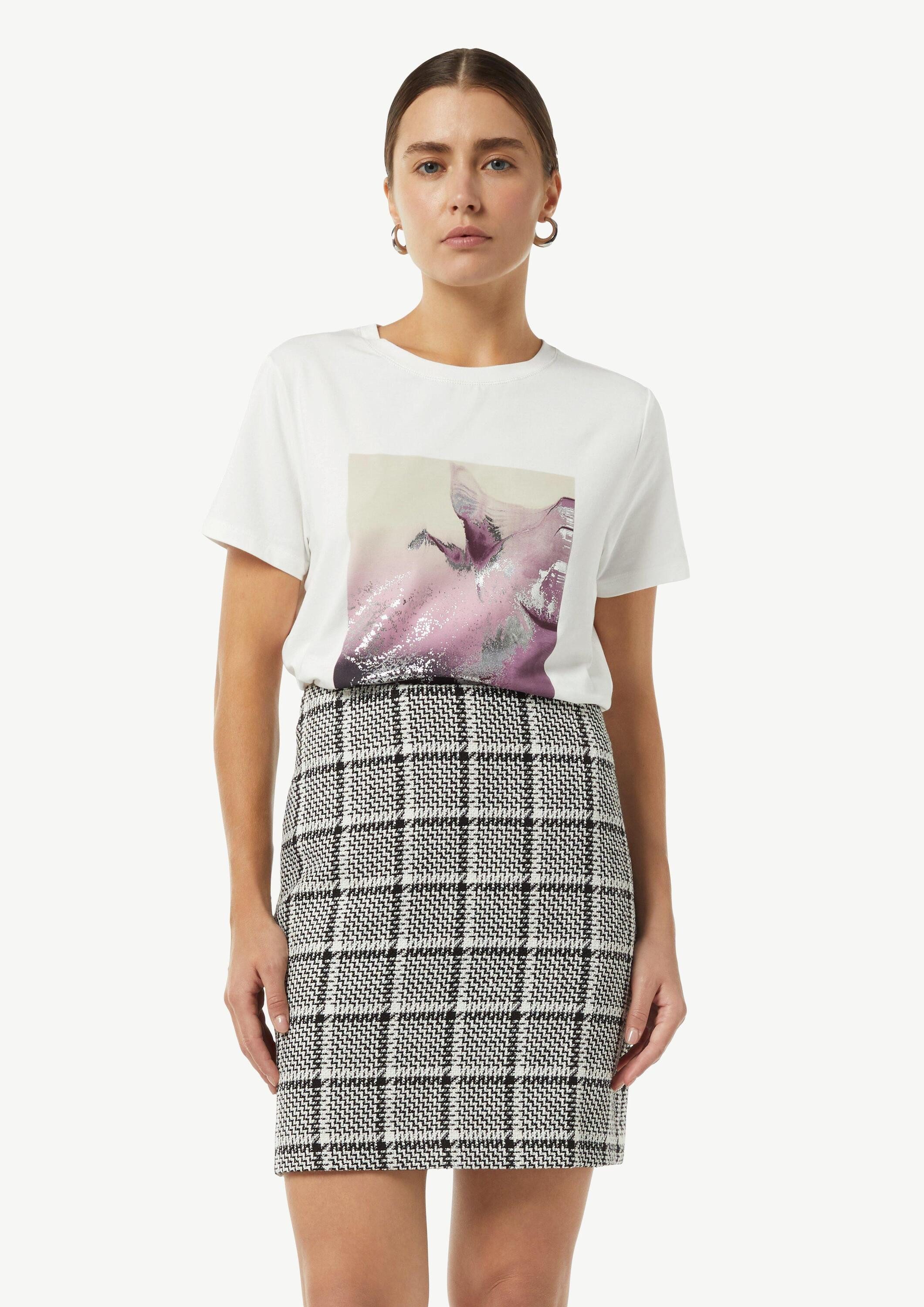 comma Kurzarmshirt T-Shirt Jersey-Shirt mit Frontprint günstig online kaufen