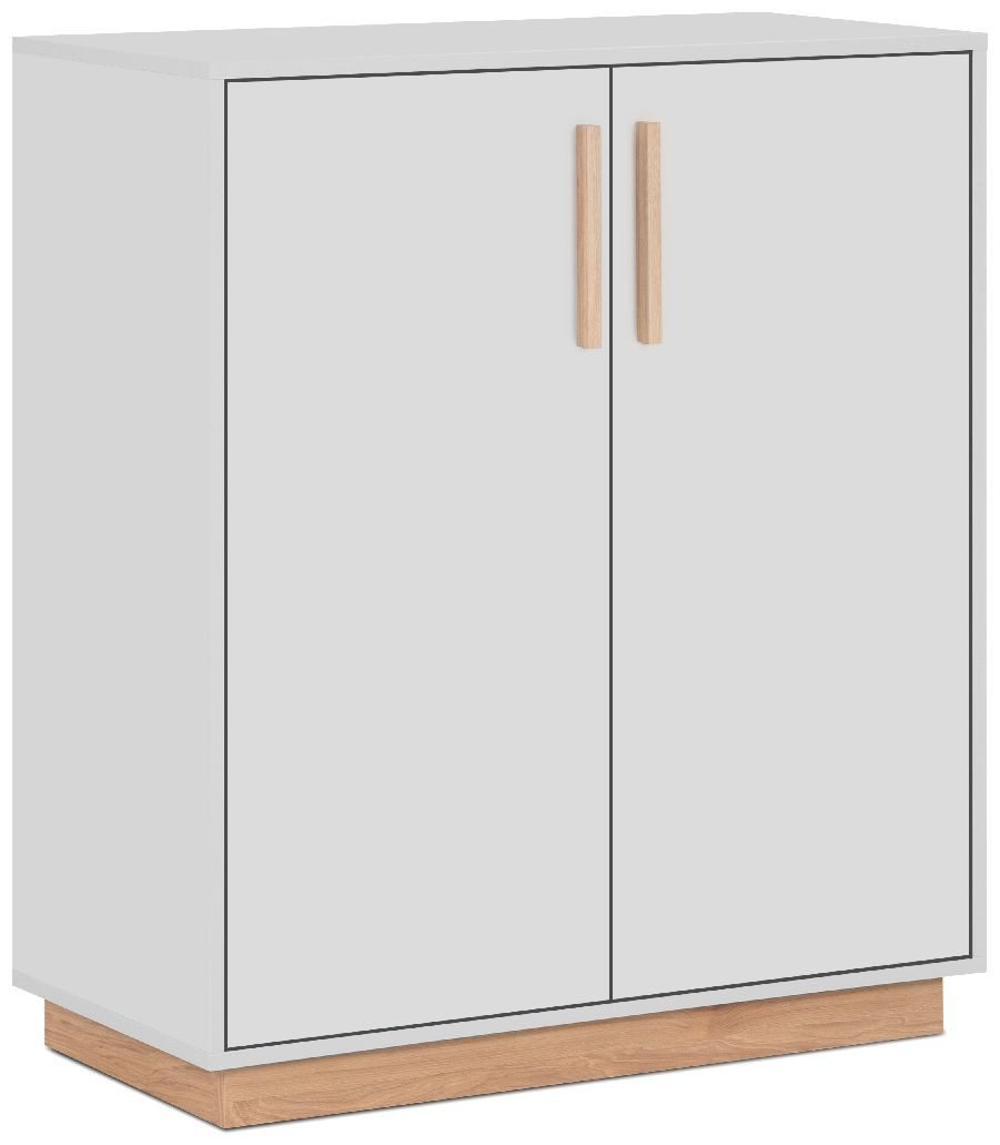 Finori Kommode Split 01A, Steingrau, Dekor Jackson Hickory, Modern, ABS-Kante, 82 x 94 x 40 cm