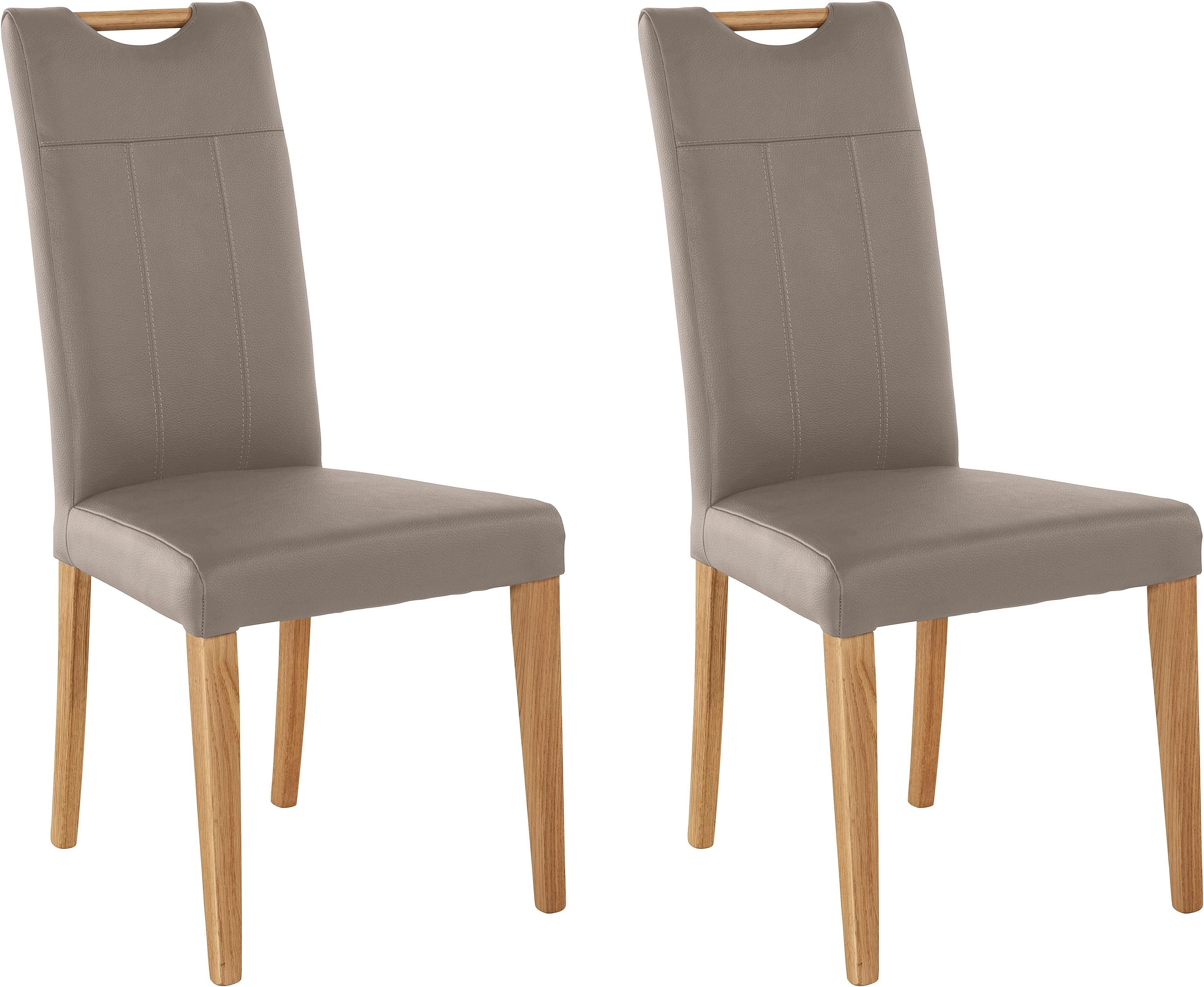 Home affaire Esszimmerstuhl Roberta (Set, 2 St), mit Bezug aus Echtleder un günstig online kaufen