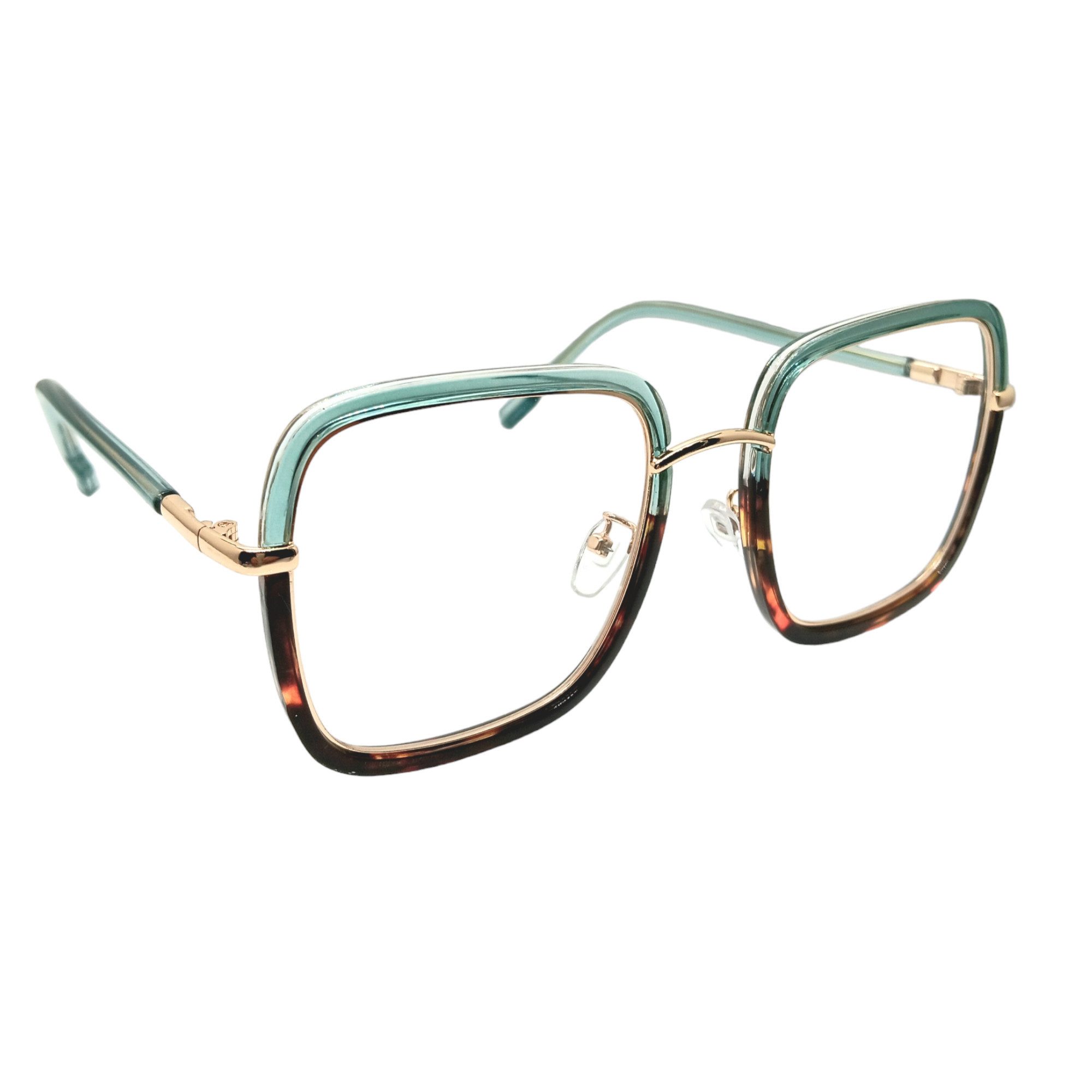 LUXXADA Sonnenbrille (PC Brille Damen Computerbrille Oversize Moderne Eckige Gläser, Blaulicht Filter Brille Quadratisch für Damen mit Brillenbeutel) Eckiges Großes Designer Gestell mit Anti Blue Light Gläser
