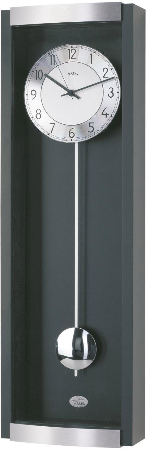AMS Funk-Pendelwanduhr F5285/11 (Quarzuhr, Holz-/Aluminium-/Glasgehäuse,Mad günstig online kaufen