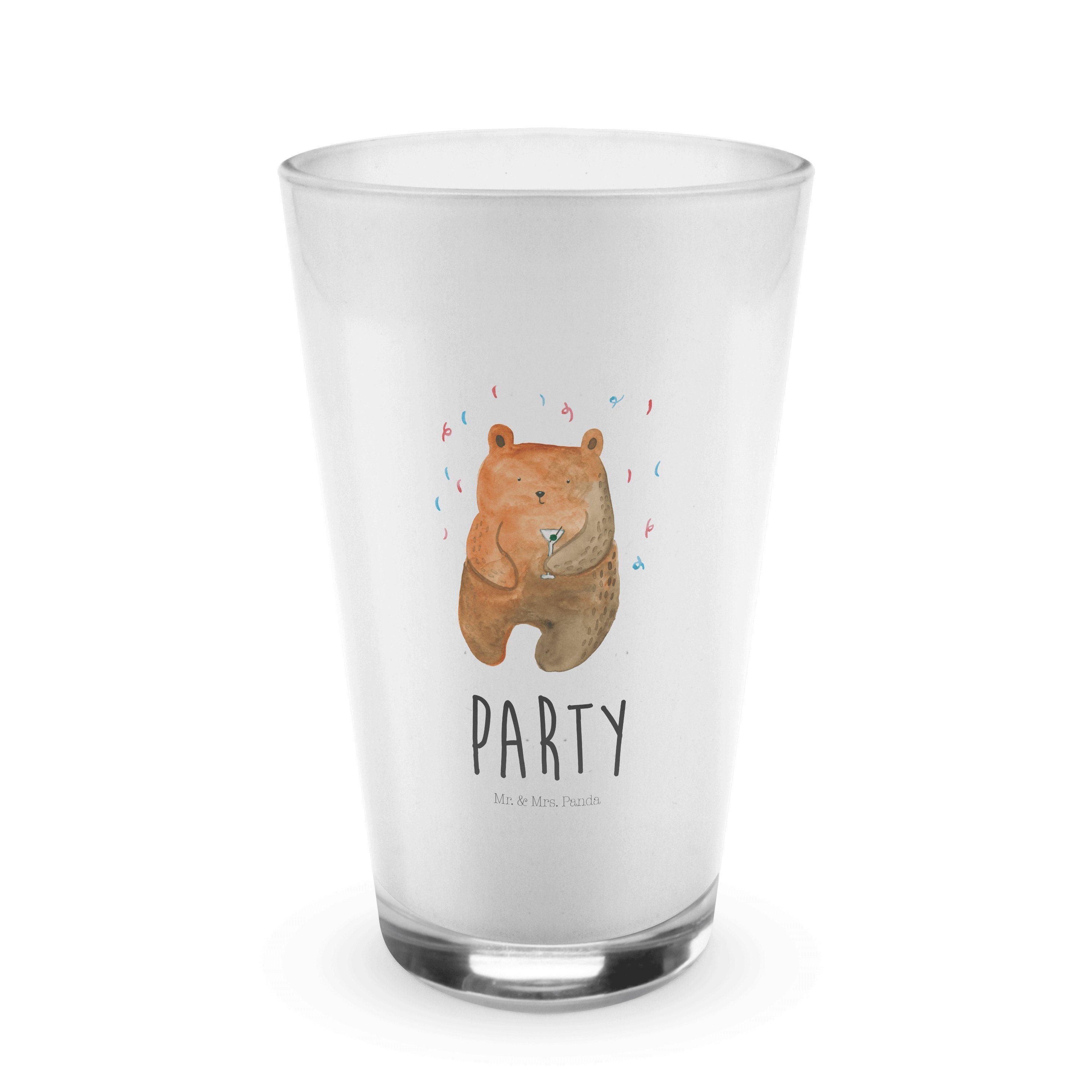 Mr. & Mrs. Panda Glas Bär Party - Transparent - Geschenk, Mitbringsel, Gute Laune, Teddy, C, Premium Glas