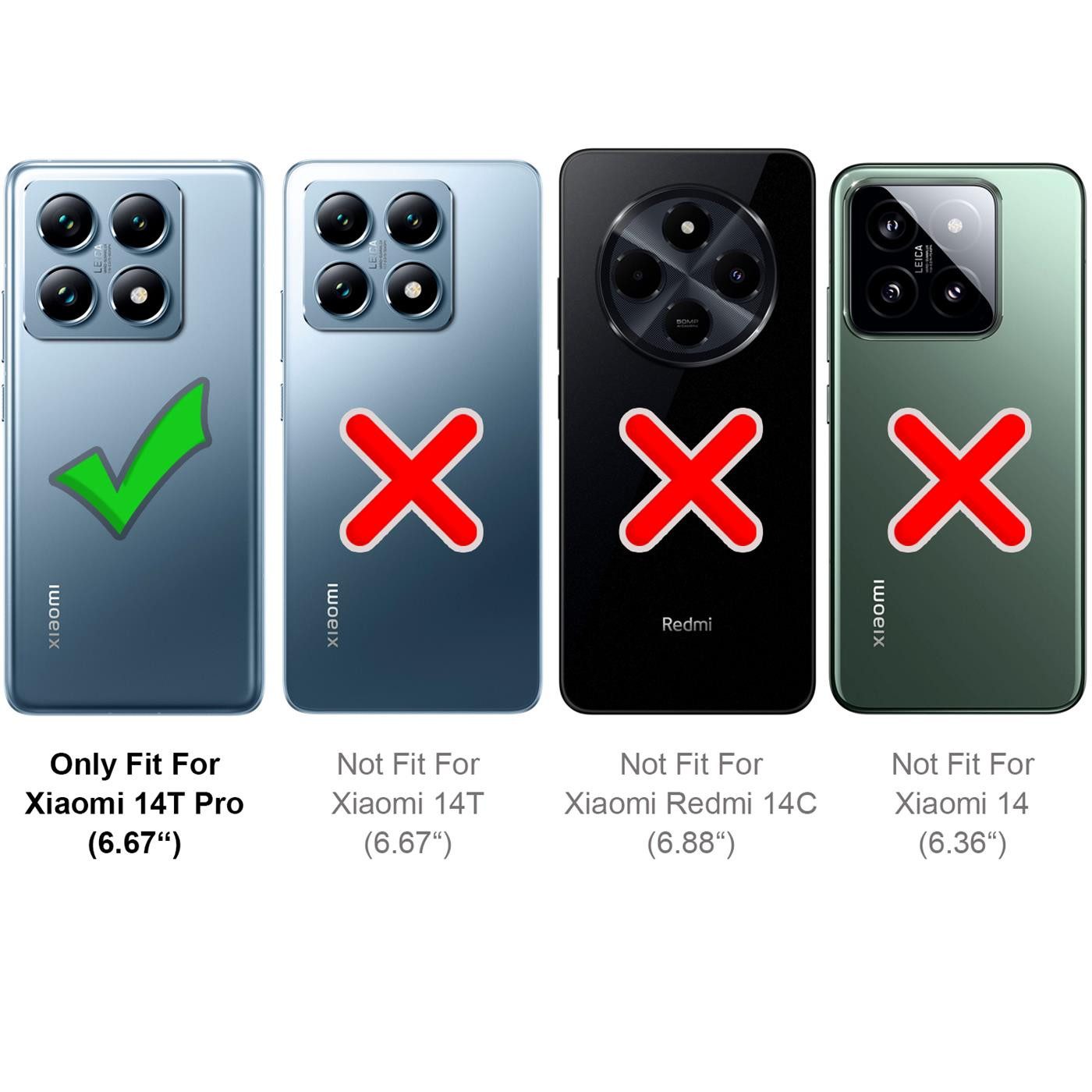 CoolGadget Handyhülle Armor Shield Case für Xiaomi 14T Pro 6,67 Zoll, Outdoor Cover mit Magnet Ringhalterung Handy Hülle für Xiaomi 14T Pro – Bild 3 von 5