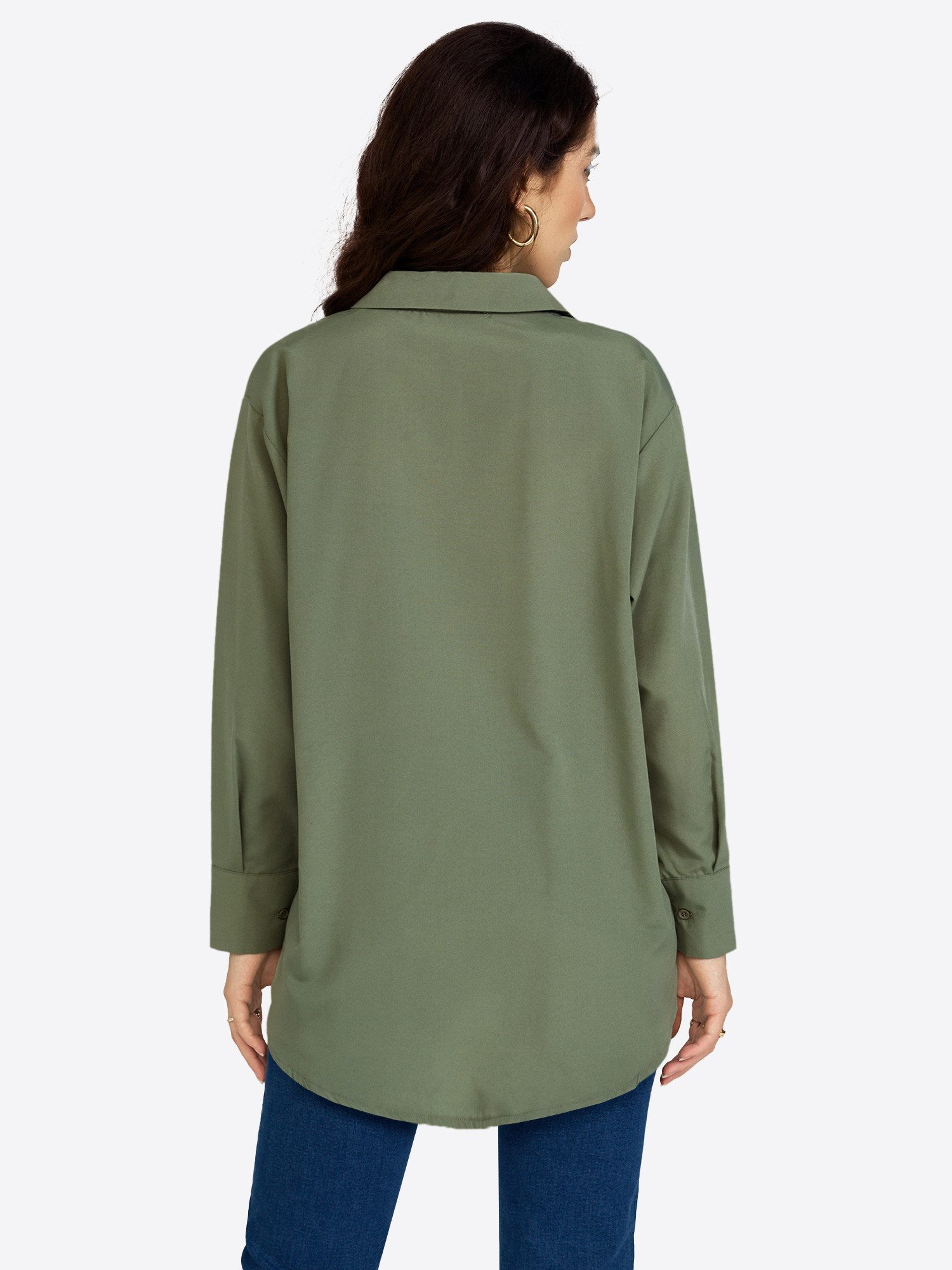 Imily Bela Blusentop Damen Langarm Bluse mit klassischem Kragen (Packung, 1-tlg., 1per-Pack) in Unifarbe