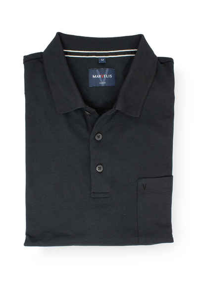 MARVELIS Poloshirt Poloshirt - Quick Dry - Einfarbig - Schwarz Quick Dry