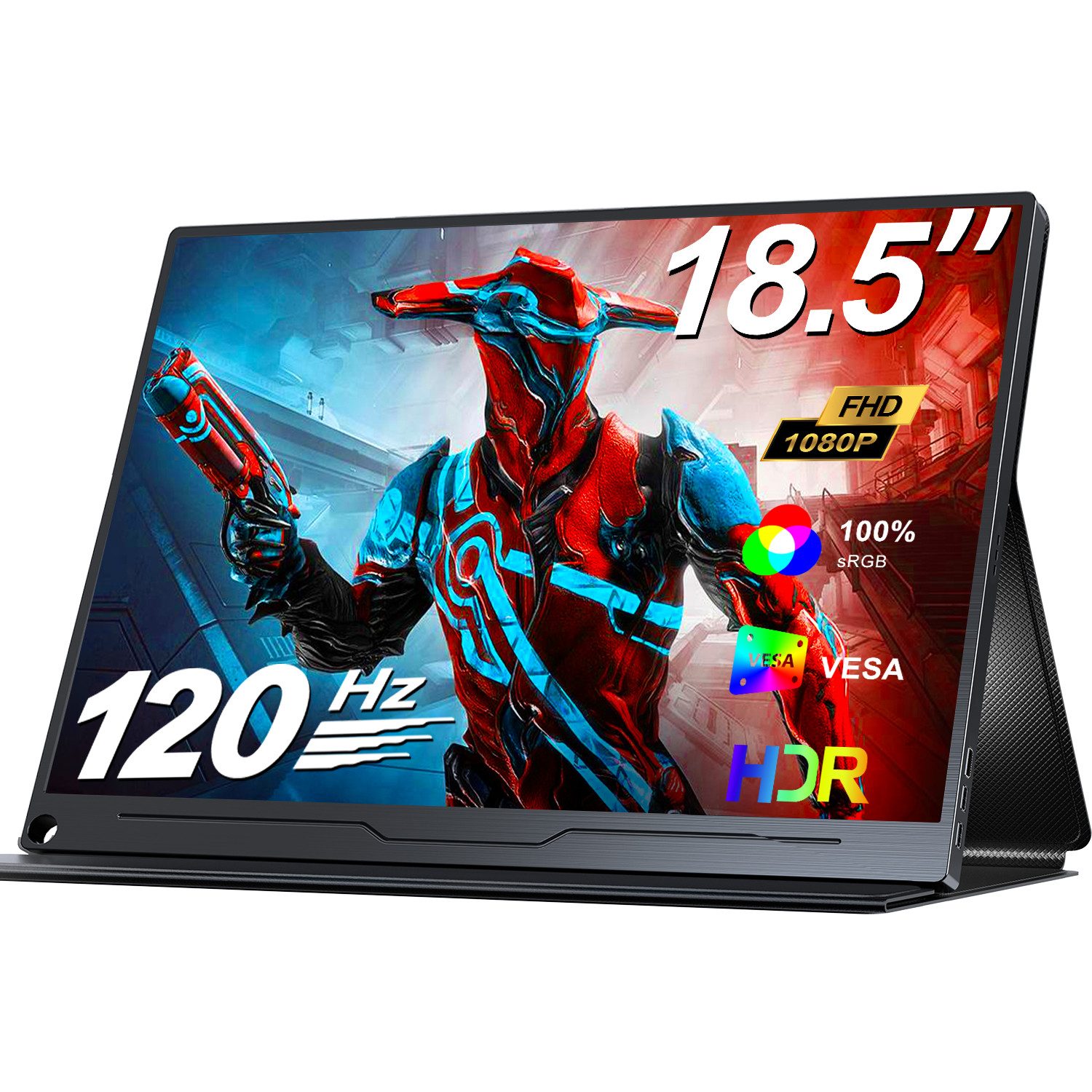 UPERFECT Tragbarer Monitor, Gaming Monitor Portabler Monitor (47 cm/18.5 ", 1920x1080 px, Full HD, 16 ms Reaktionszeit, 120 Hz, IPS)