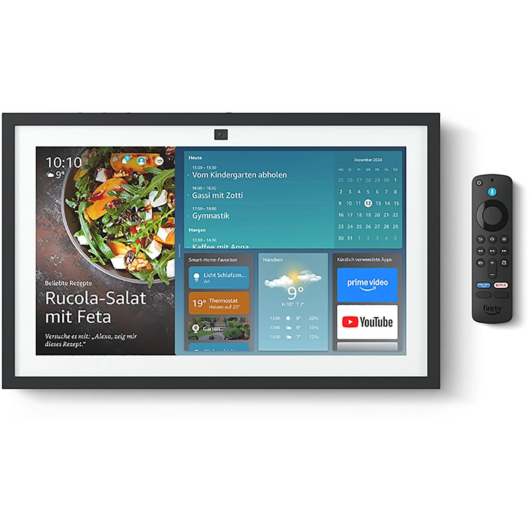 Amazon Echo Show 15 + Fernbedienung, Alexa Fire TV intergriert Wandmontage Sprachgesteuerter Lautsprecher (WLAN (WiFi), Bluetooth, Wi-Fi 6, Smart Display, Bluetooth, WLAN, Full HD 1920 x 1080)