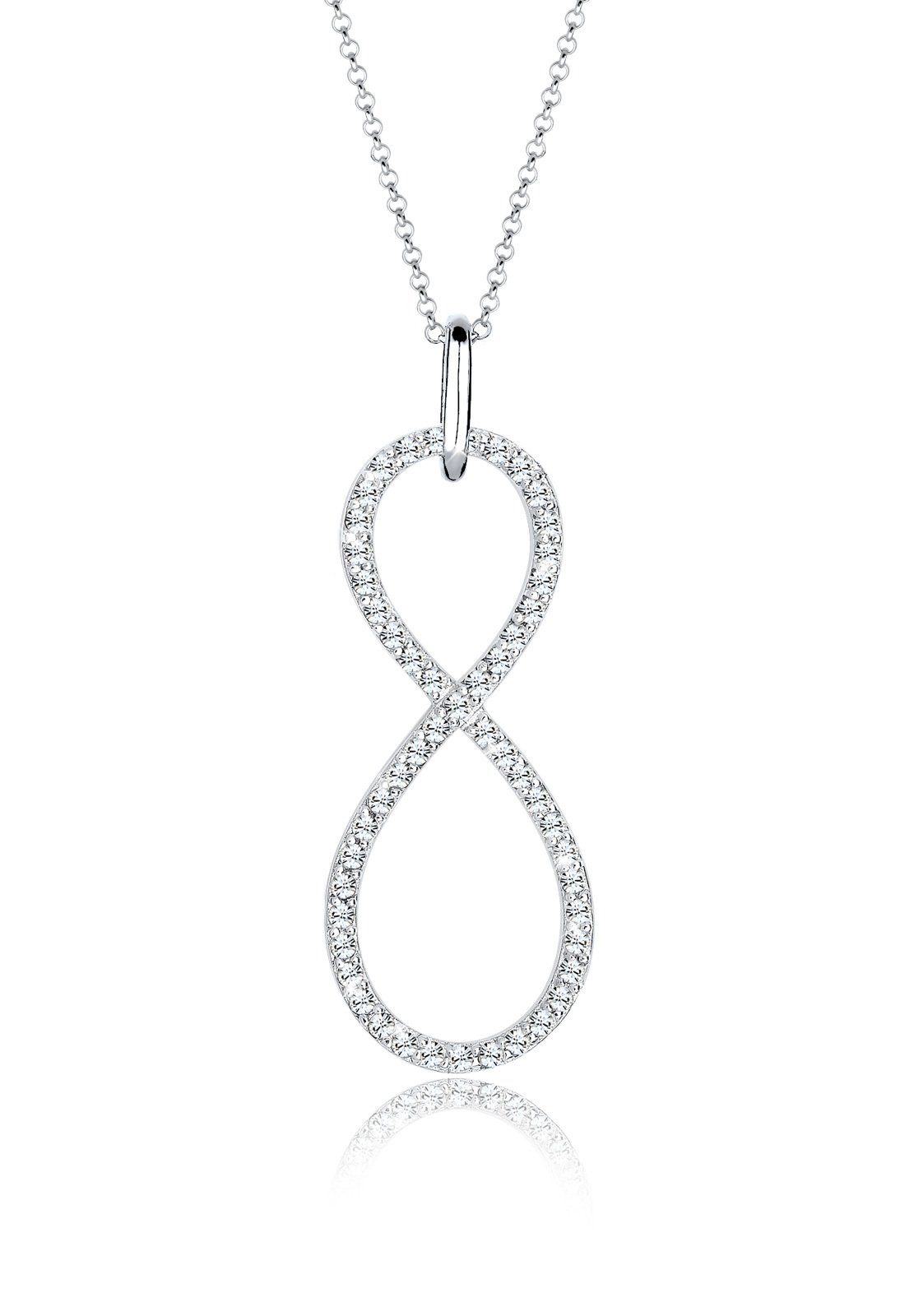 Infinity Anhänger Premium Silber Endless Kristalle Elli Kette mit 925